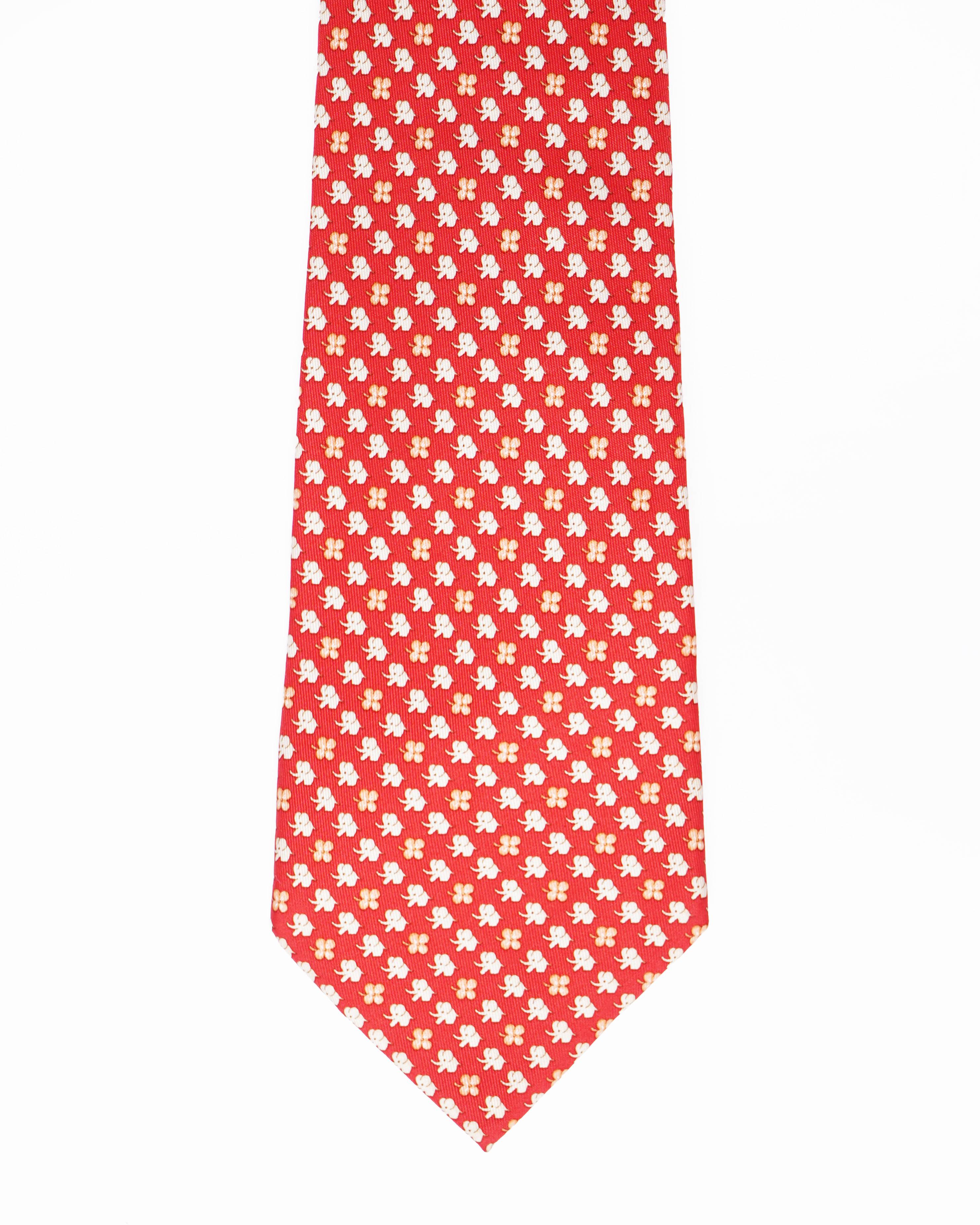 Salvatore Ferragamo Red Jacquard Tie
