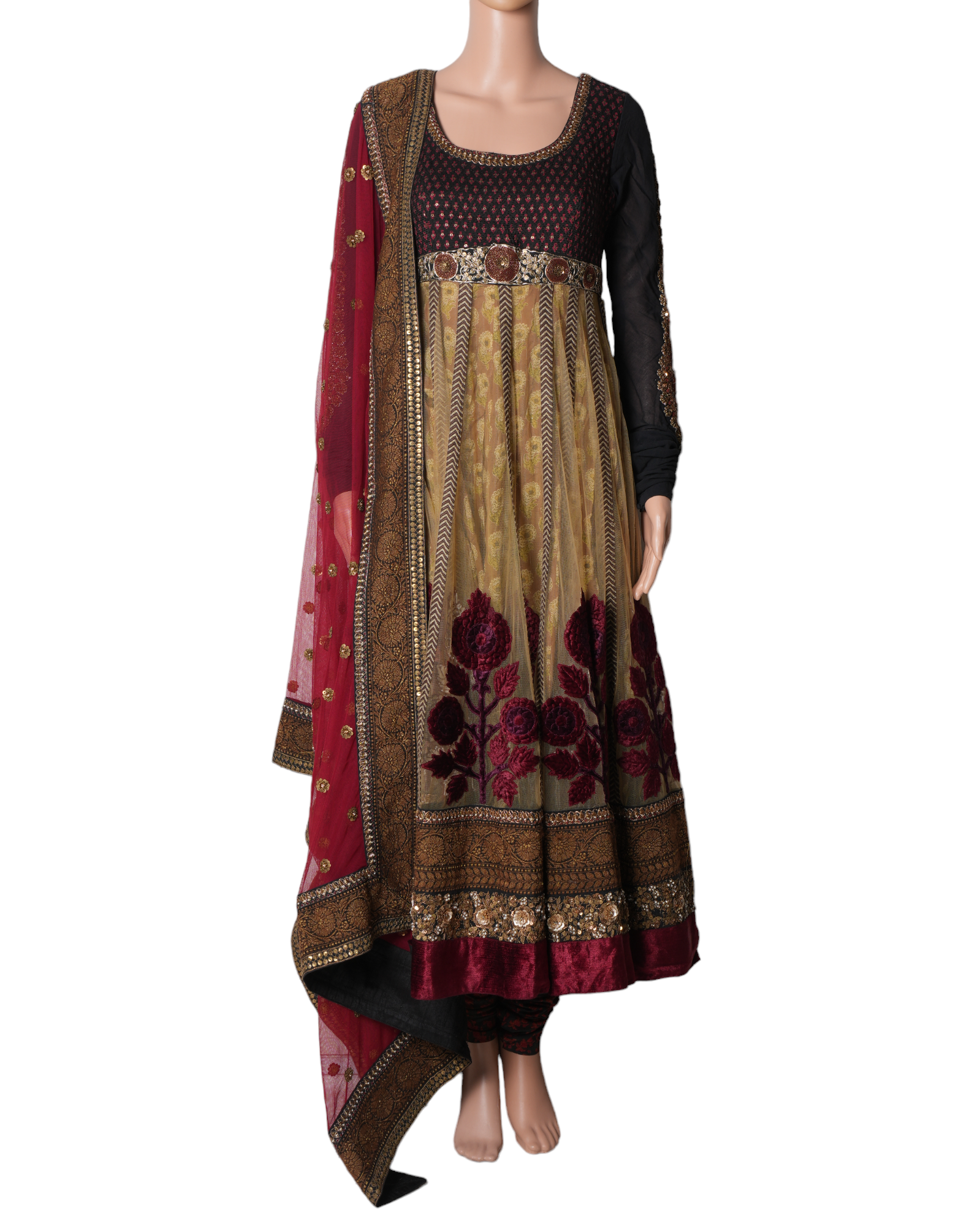 Sabyasachi Anarkali Set In Maroon