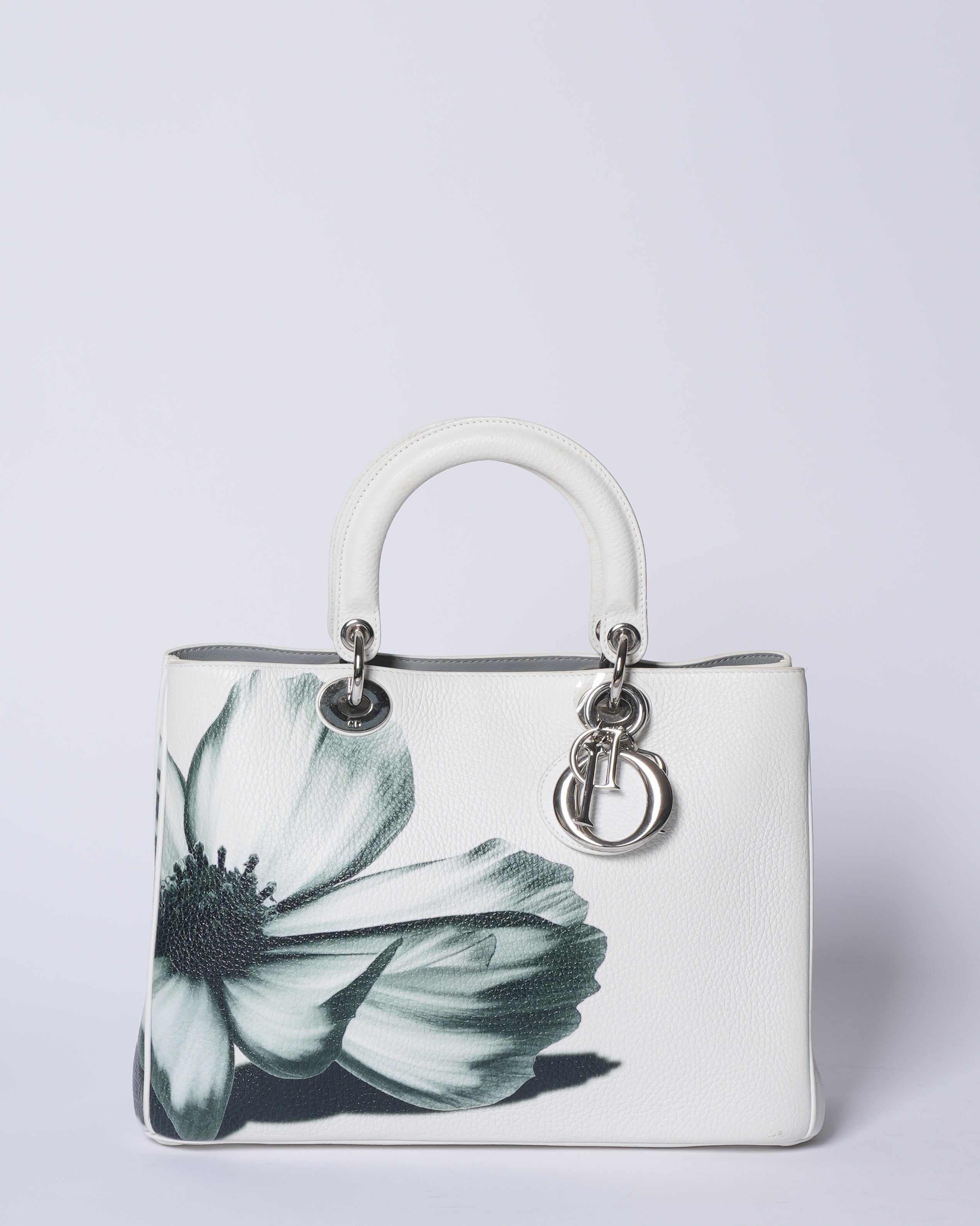 Christian Dior White Floral Lady Dior Bag (Limited Edition)