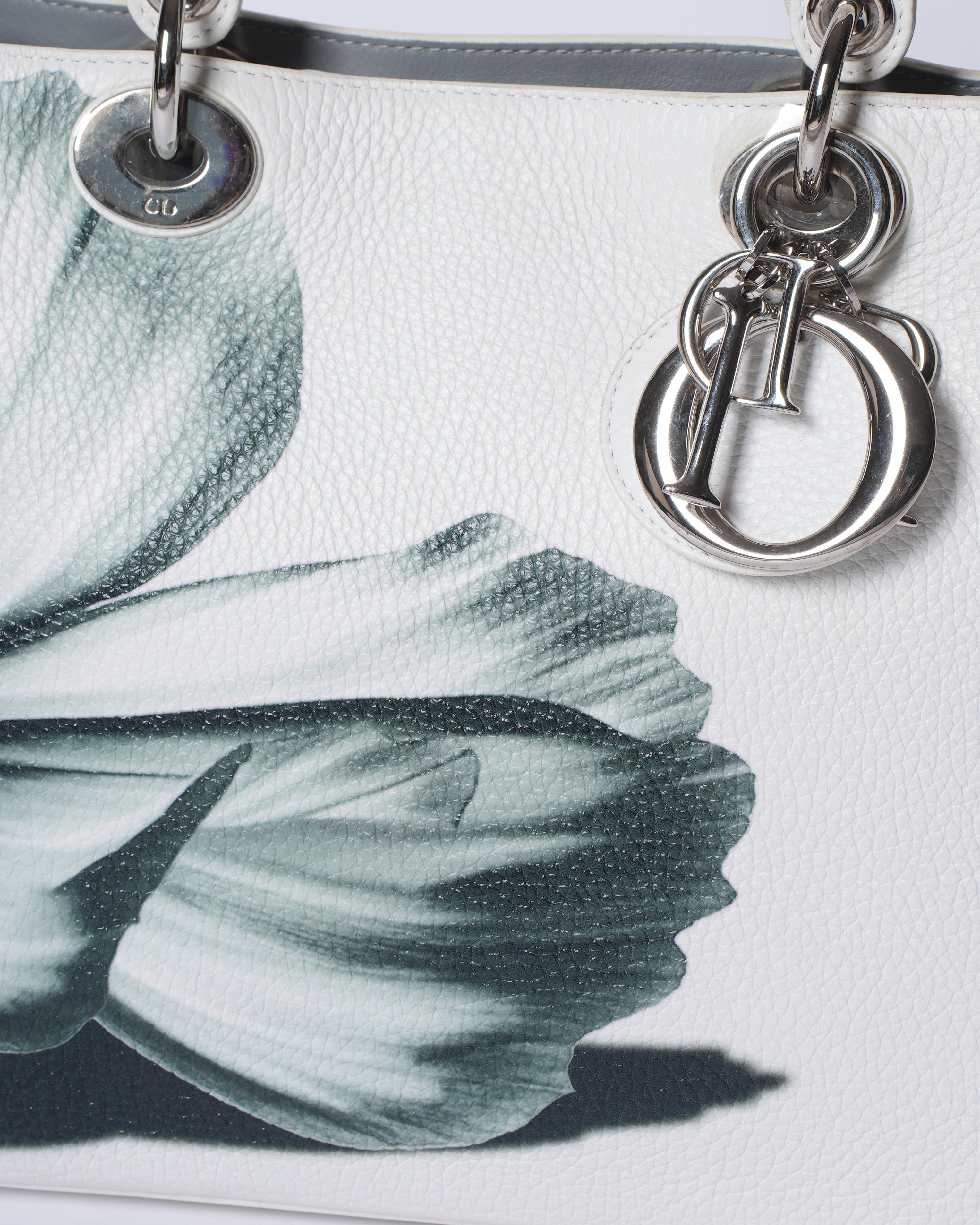 Christian Dior White Floral Lady Dior Bag (Limited Edition)