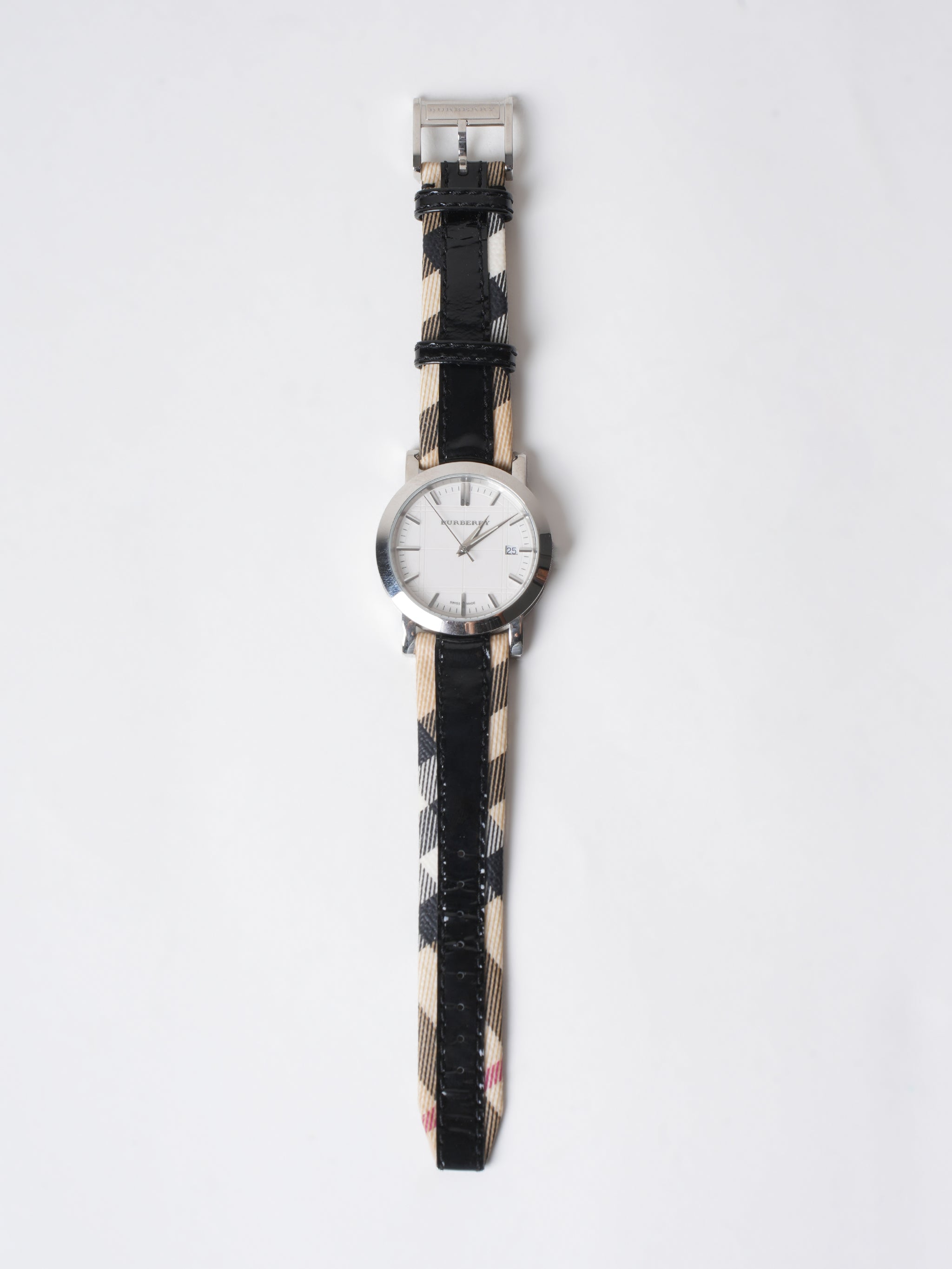 Burberry checkered Watch with Black Band