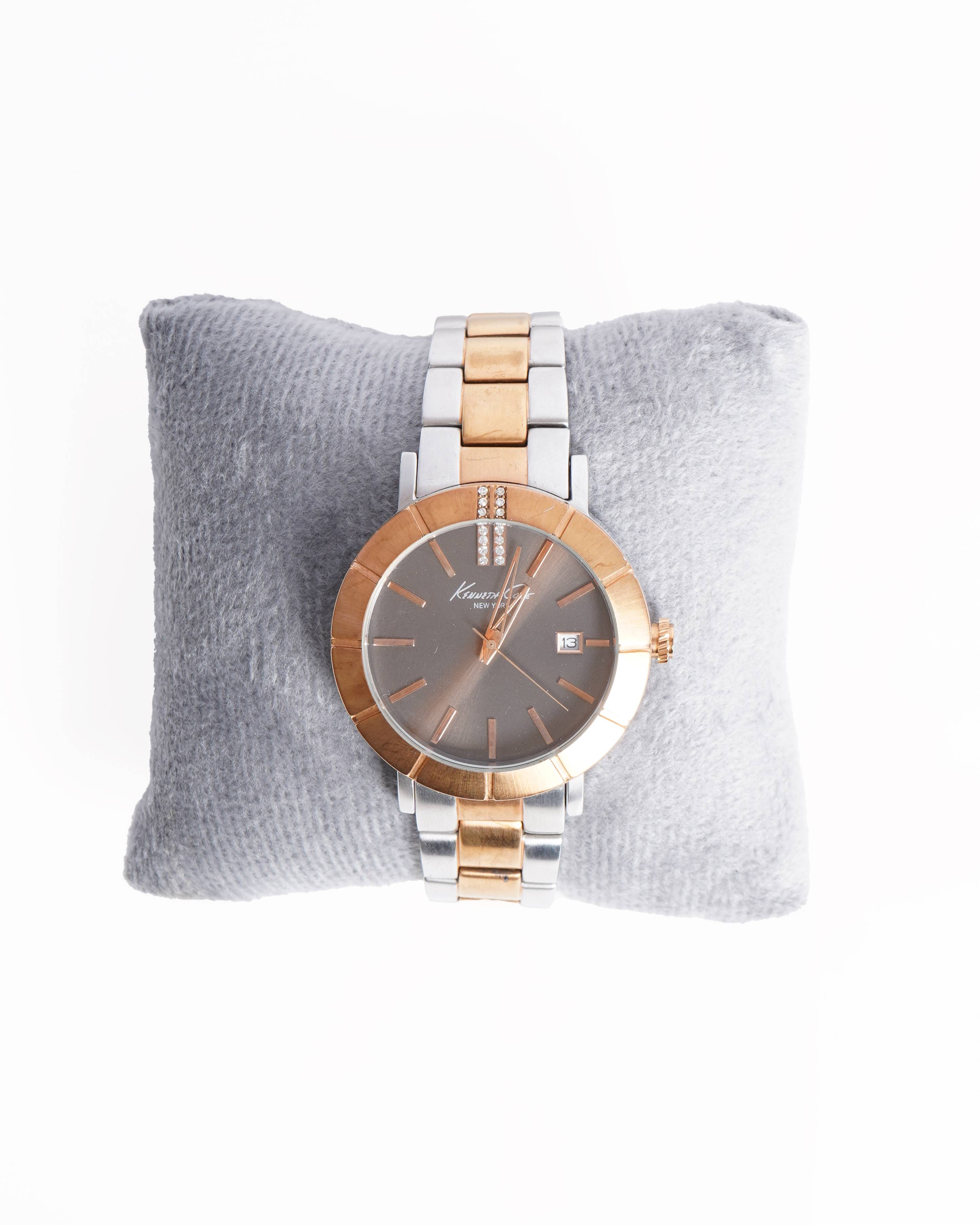 Kenneth cole quartz stainless steel dual tone watch