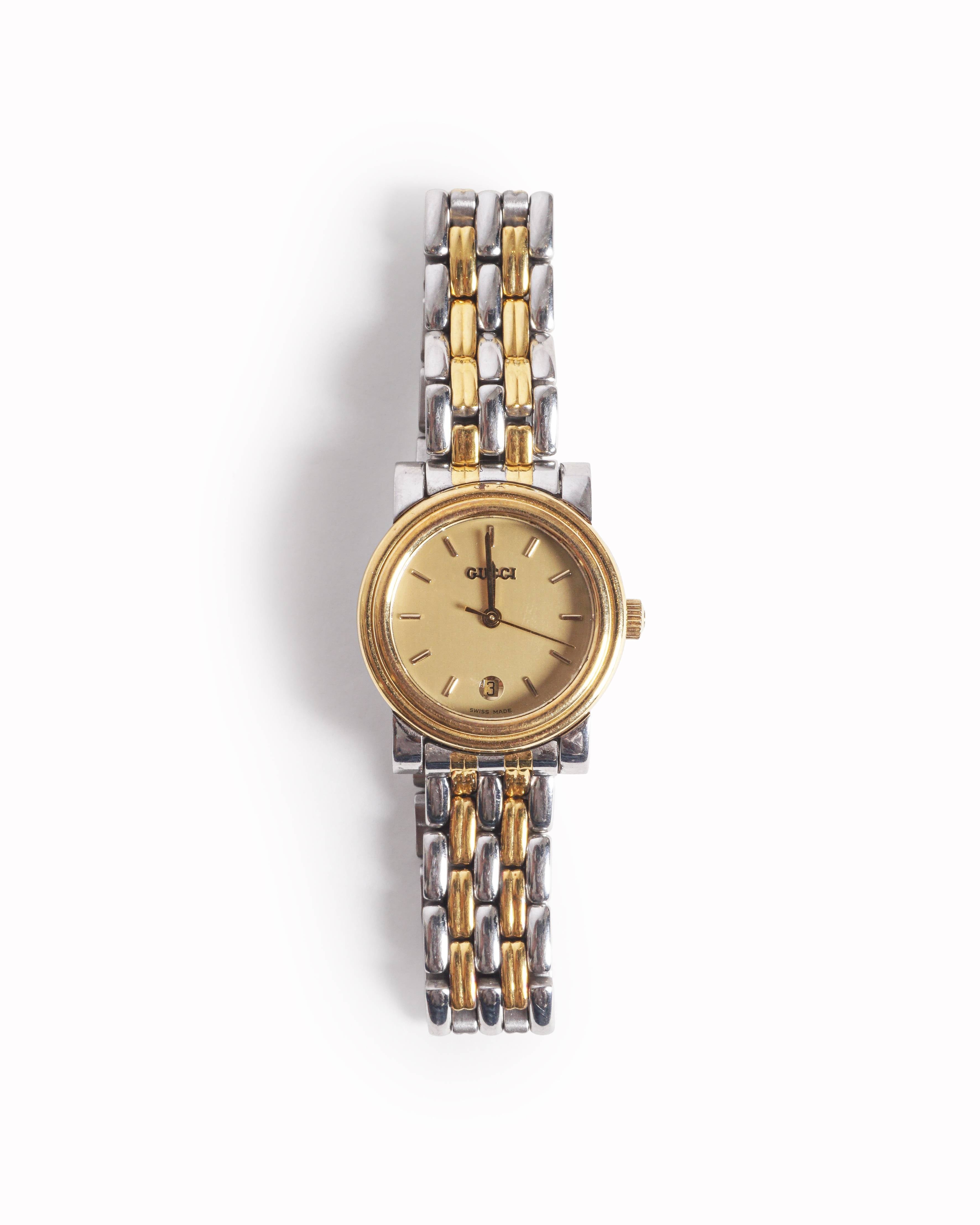 Vintage Gucci 1990s Two-Tone Dial Watch