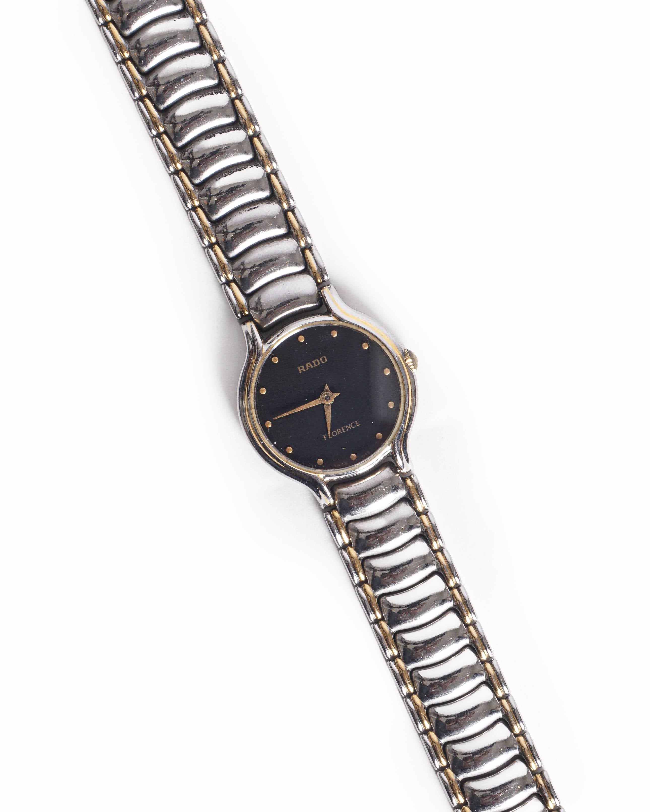 Vintage Rado Florence Swiss Made Two-Tone Silver and Gold Watch