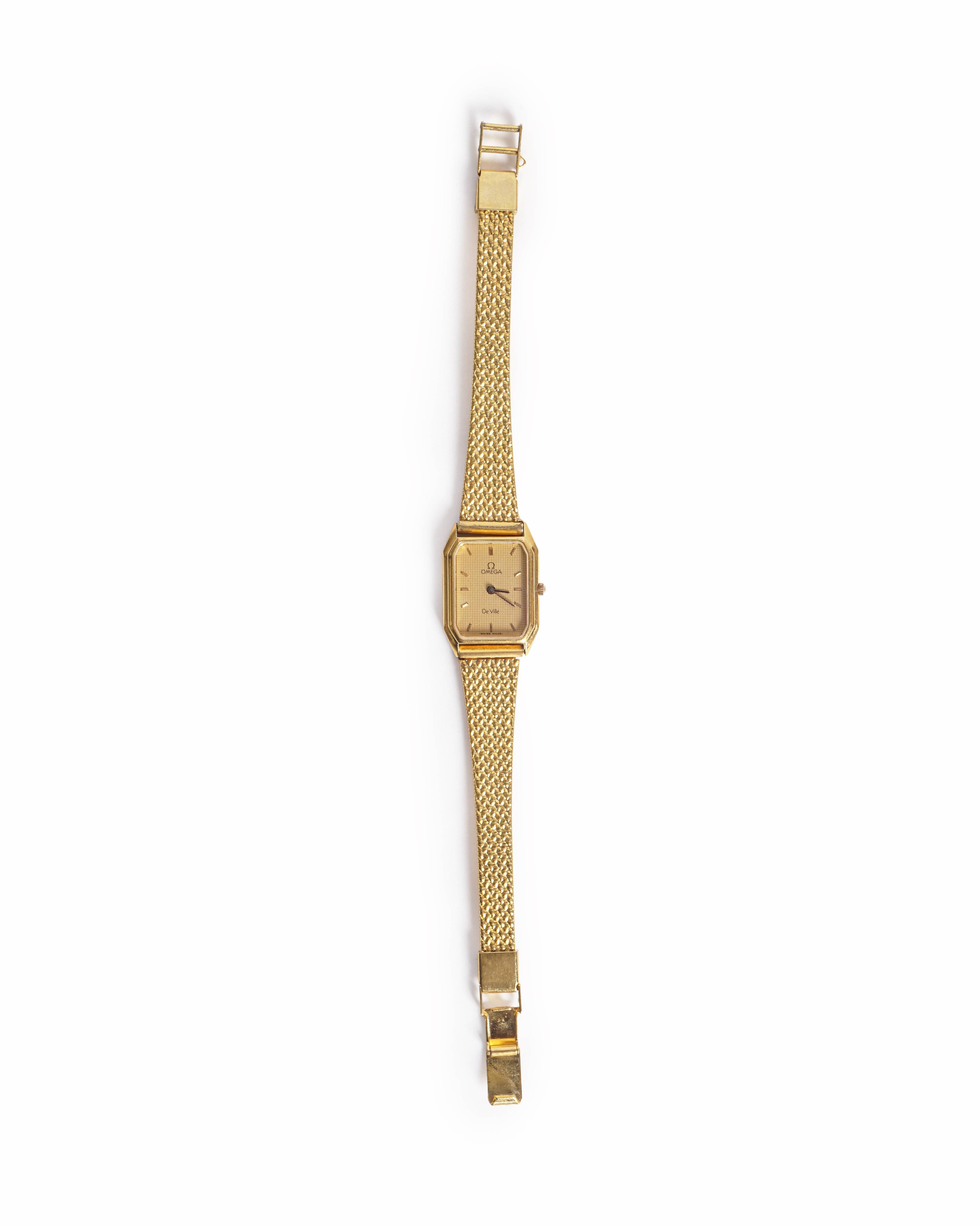 Vintage Omega De Ville Gold-Plated Quartz Mesh Watch