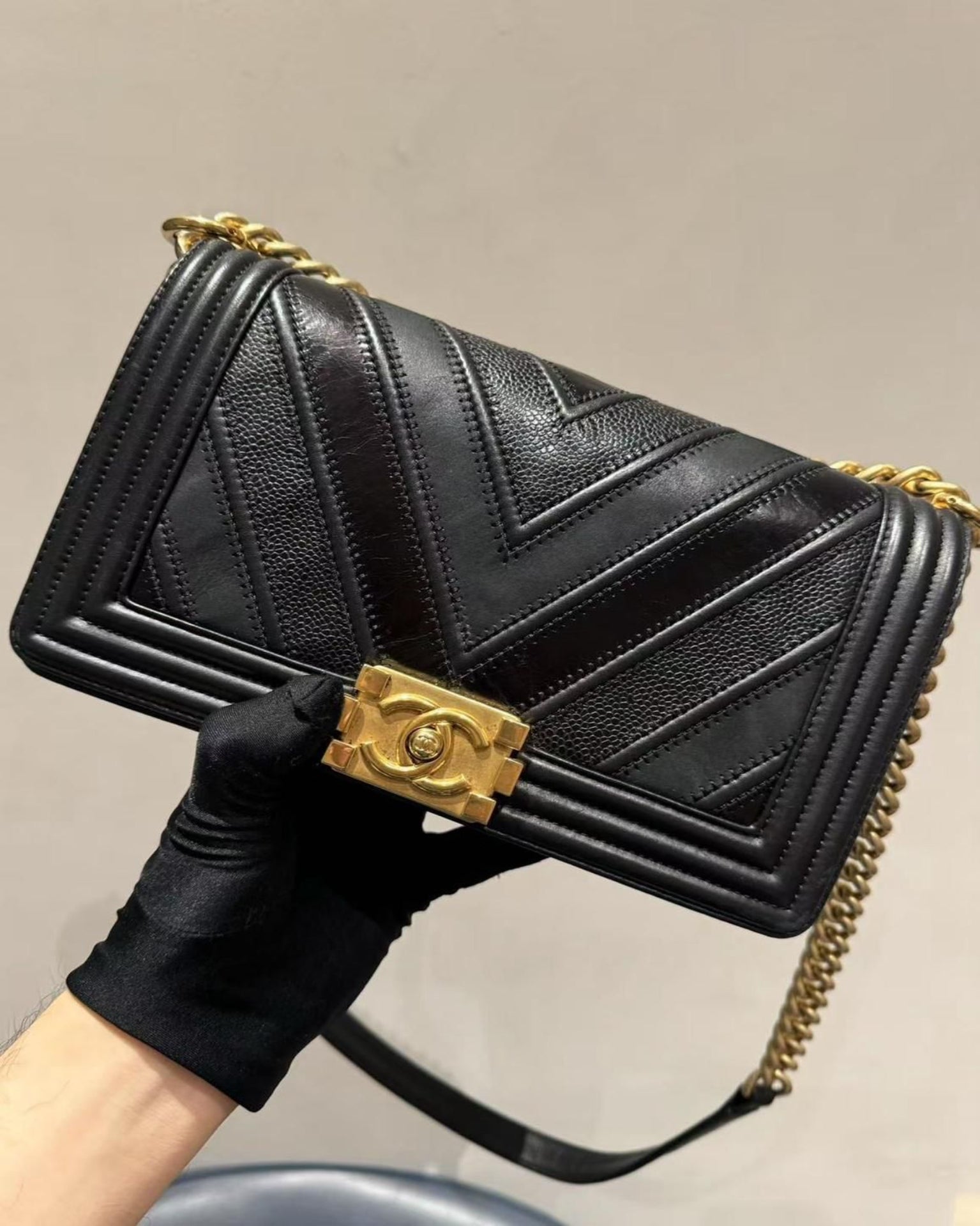 Chanel Le Boy Chevron Black