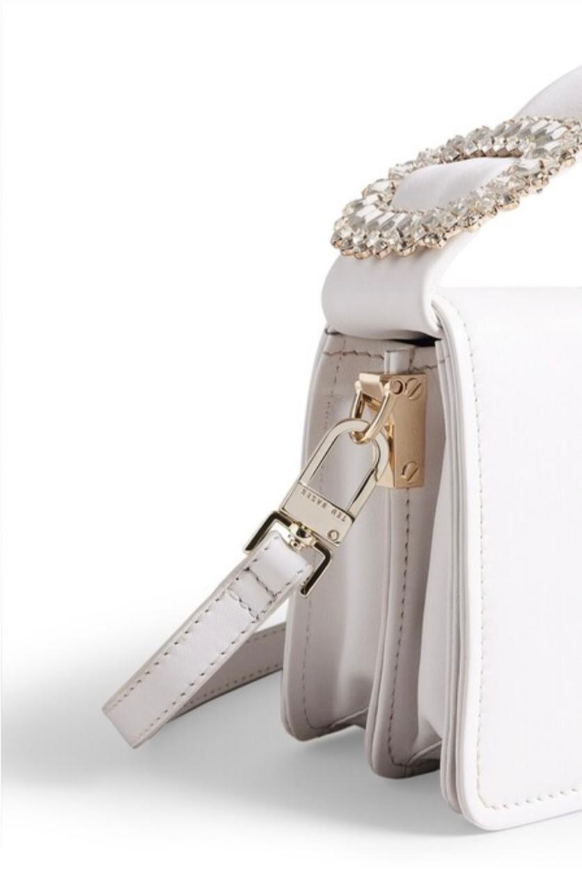 New Ted Baker Emie Jewel Detail Small Bag In White