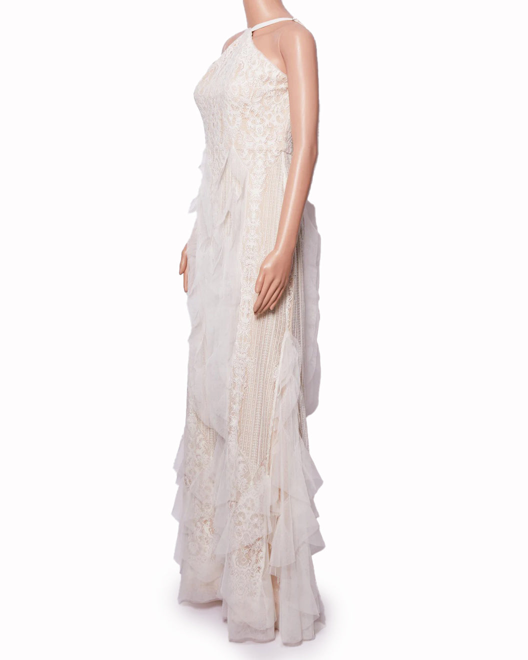 New BCBG Lace Gown In White