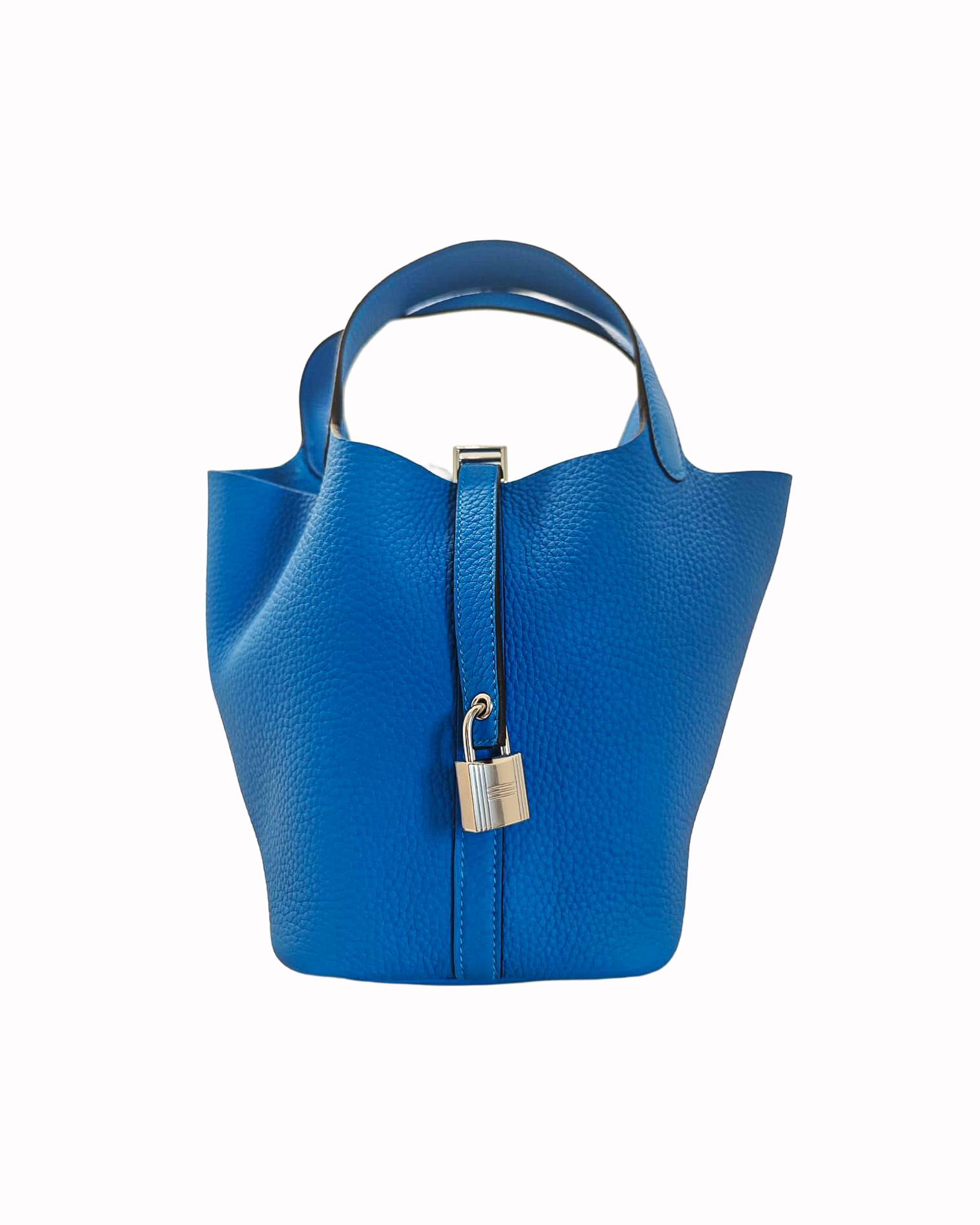 Hermès Picotin Lock 18 Taurillon Clemence Bag
Hydra Blue Color