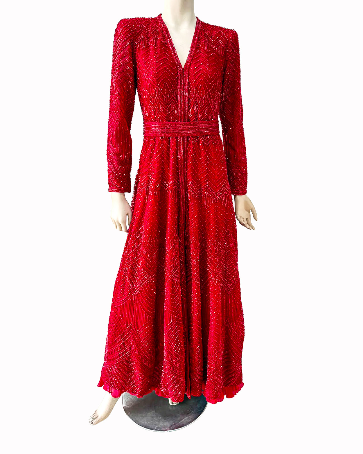 Ritika Mirchandani Red Beaded Embroidered Jacket Anarkali Set