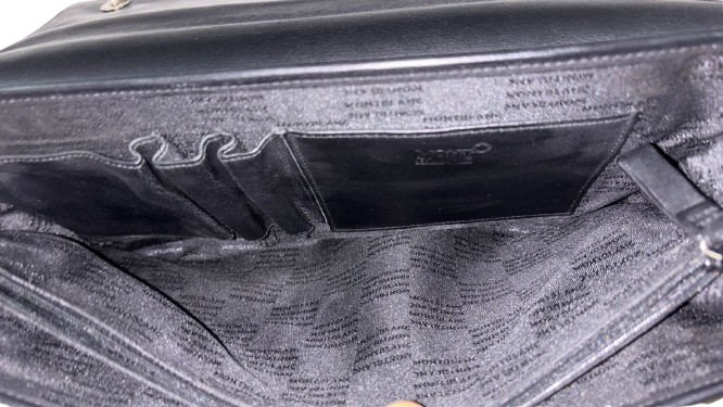 Montblanc Black Fabric and Leather Double Gusset Night flight Briefcase