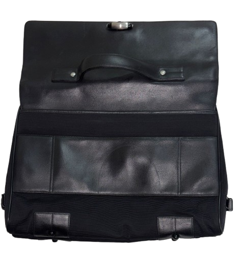 Montblanc Black Fabric and Leather Double Gusset Night flight Briefcase