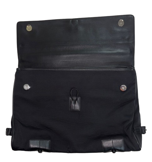 Montblanc Black Fabric and Leather Double Gusset Night flight Briefcase