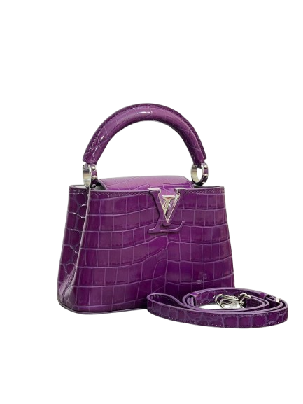 Louis Vuitton Purple Capucines Bag In Exotic Croc Leather