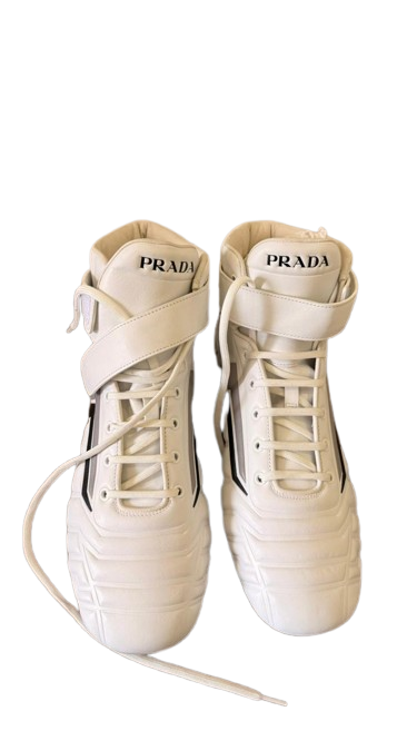 Prada Leather Lace-Up Chukka Boots
