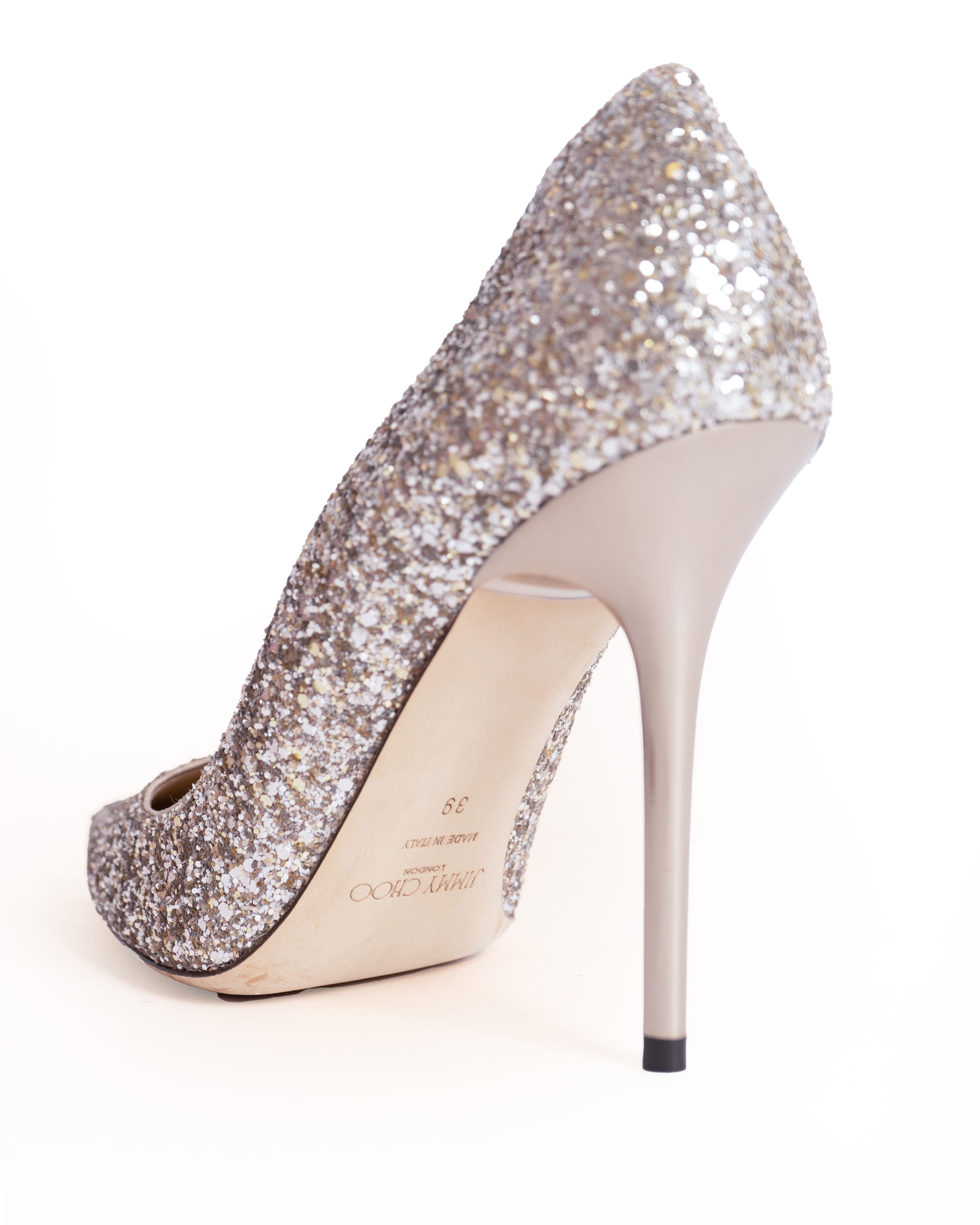 Jimmy Choo Glitter Pointy Toe Pumps