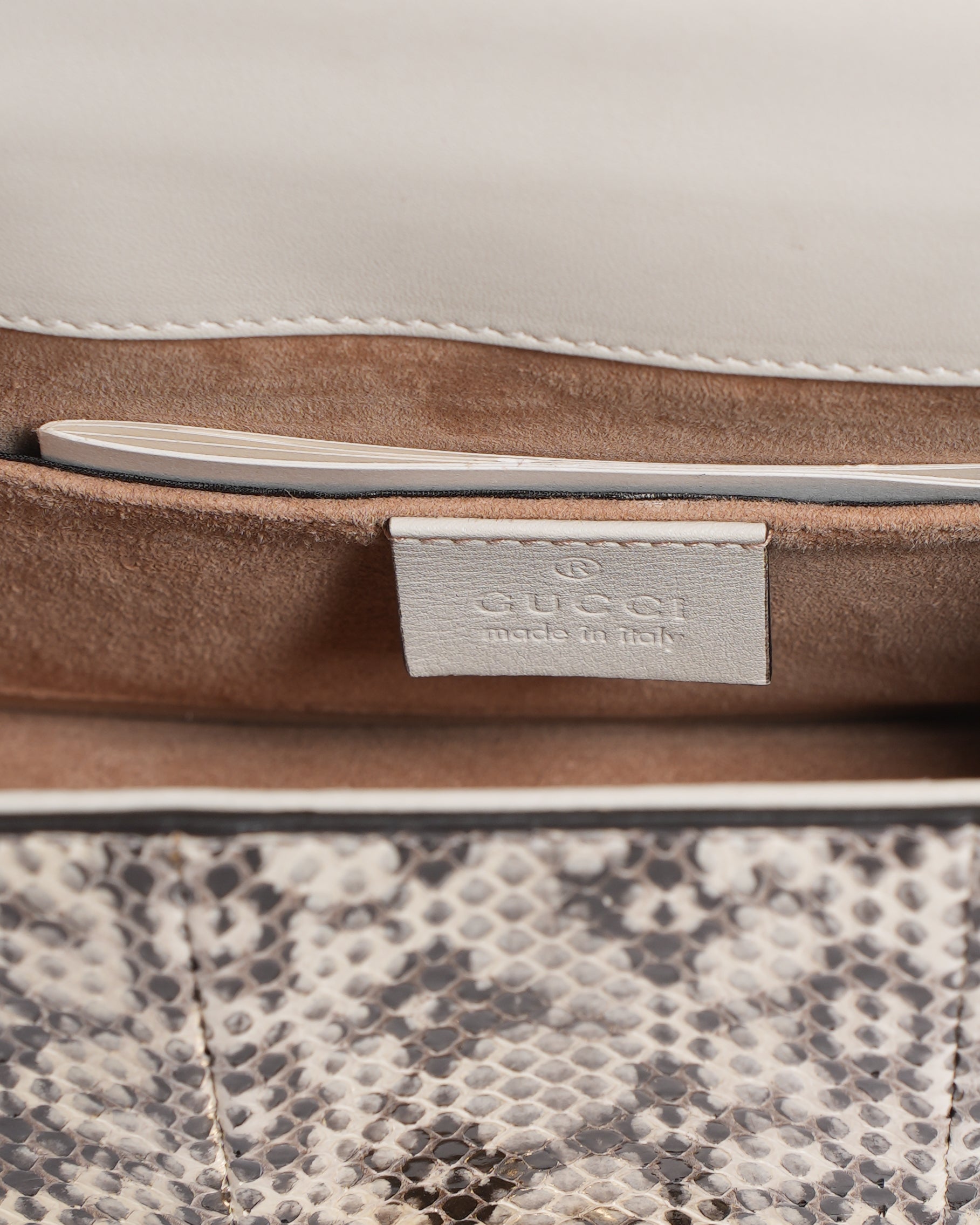 New Gucci Sylvie Sherry Line Beige Leather Shoulder Bag In Gold Tone Hardware