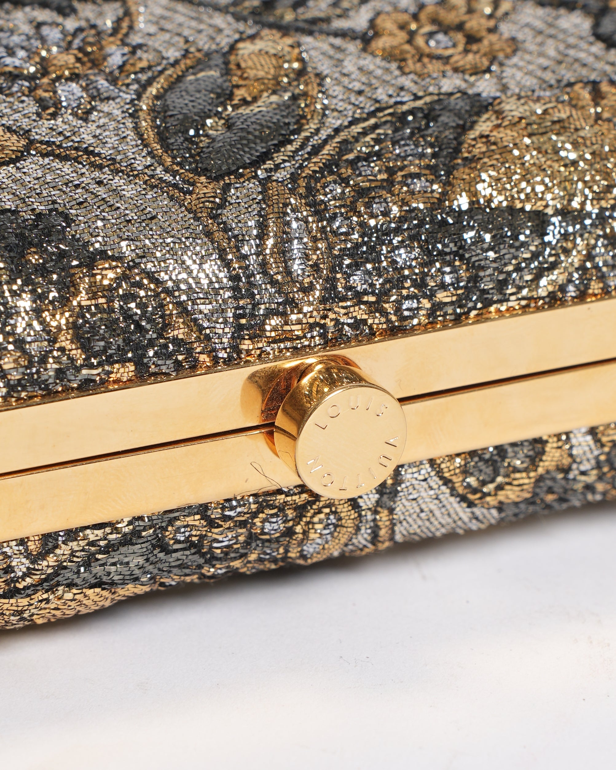 LV Floral Clutch In Shades of grey