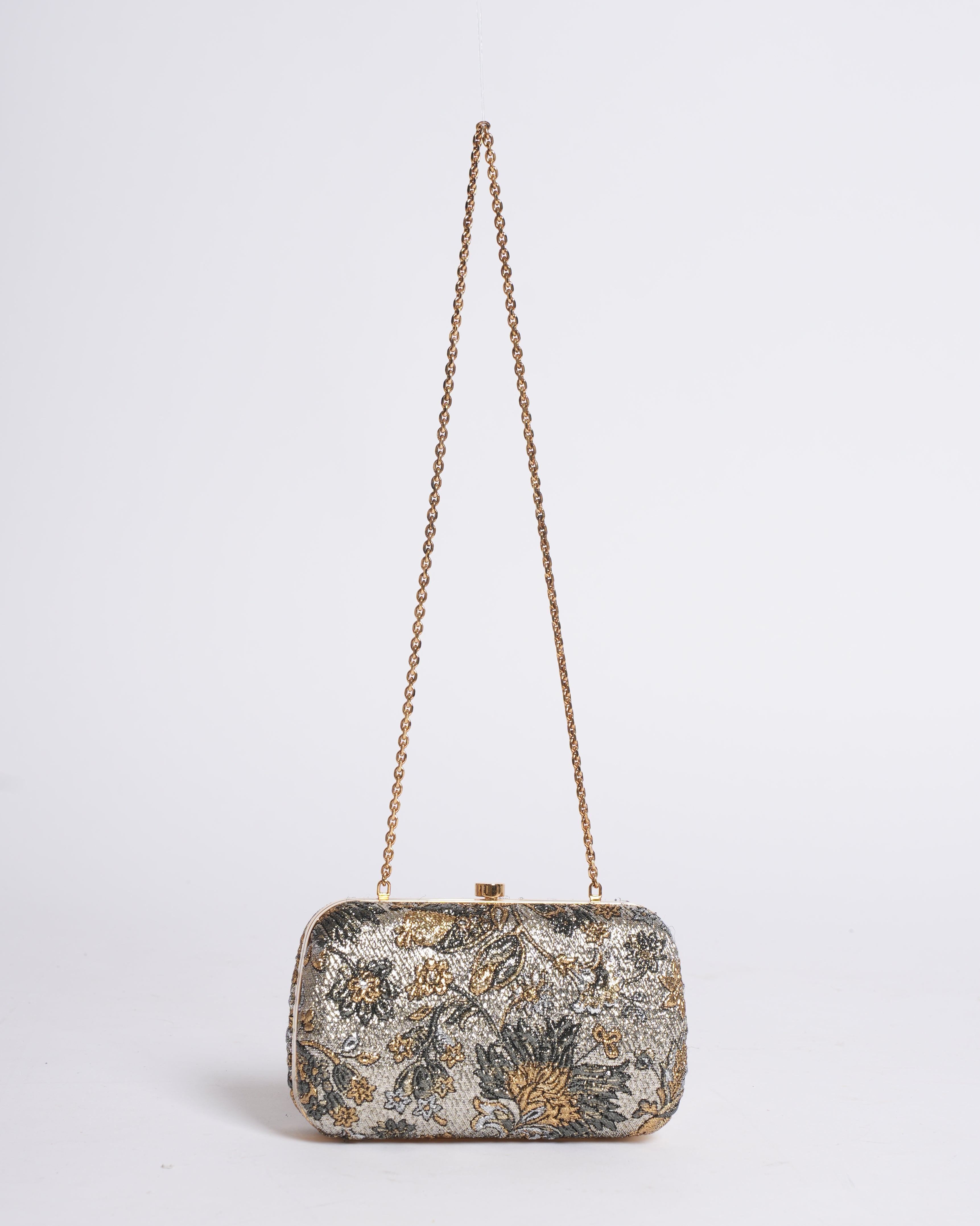 LV Floral Clutch In Shades of grey