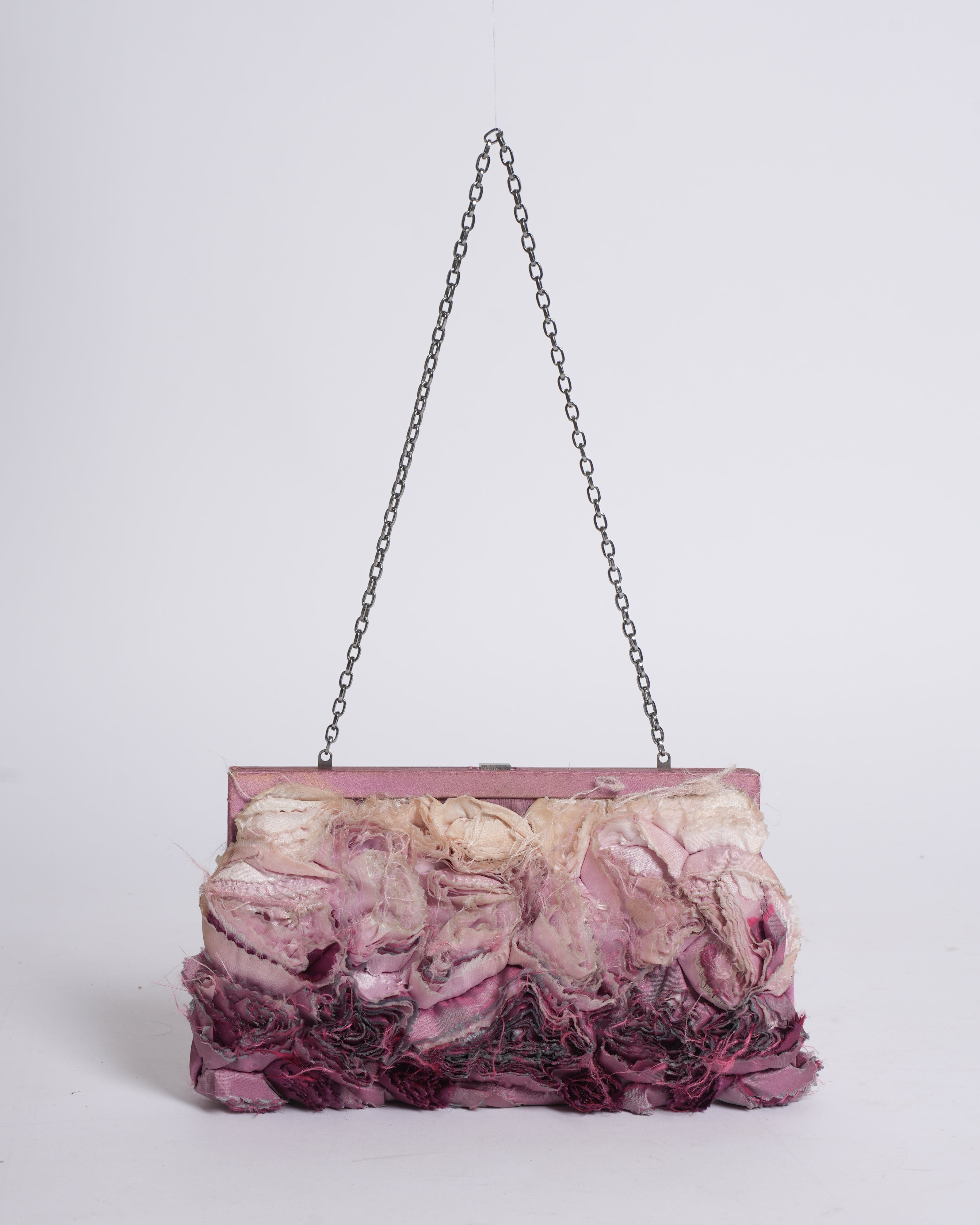 Valentino Fabric Swatch Eose Clutch In SHades Of Pink