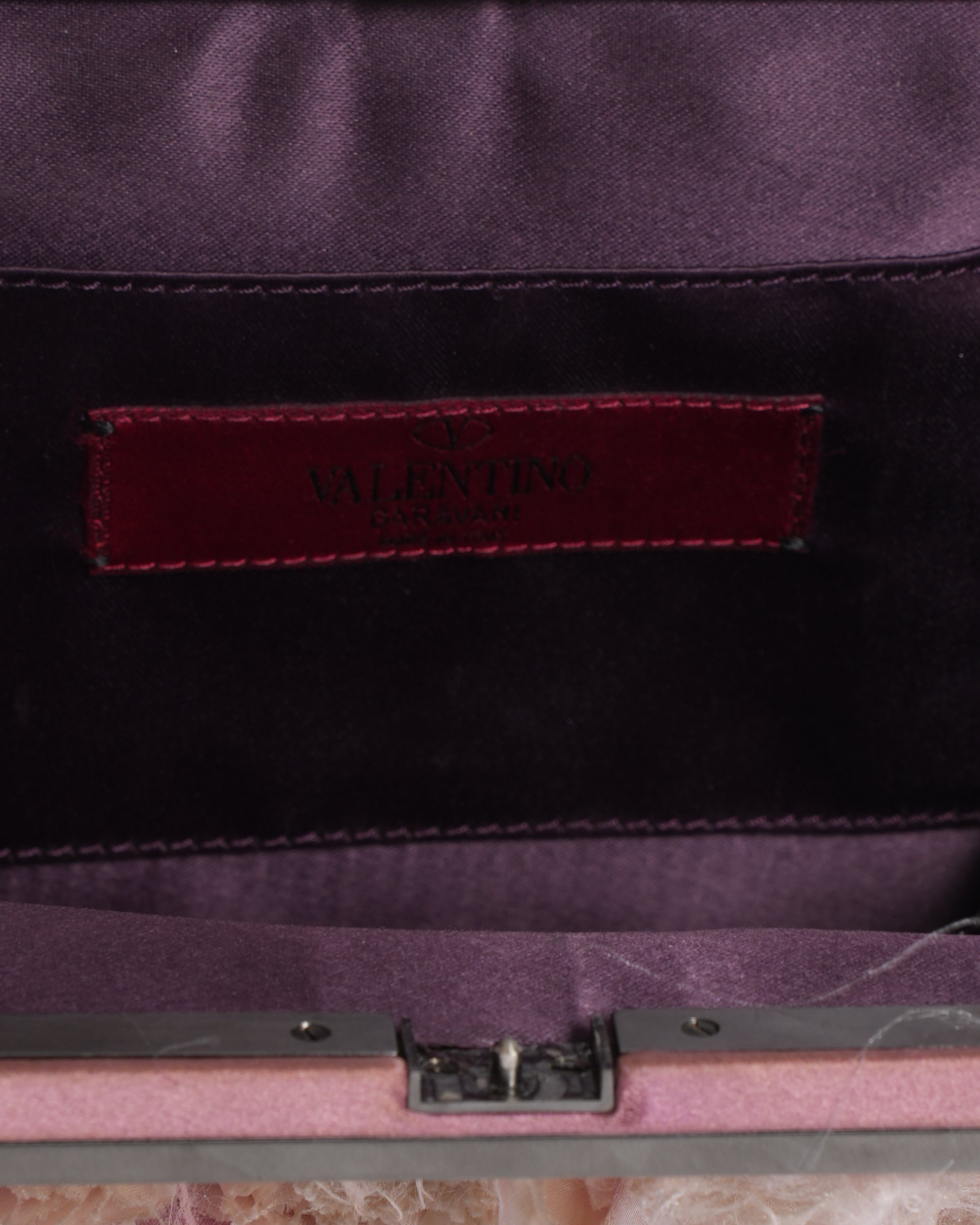 Valentino Fabric Swatch Eose Clutch In SHades Of Pink