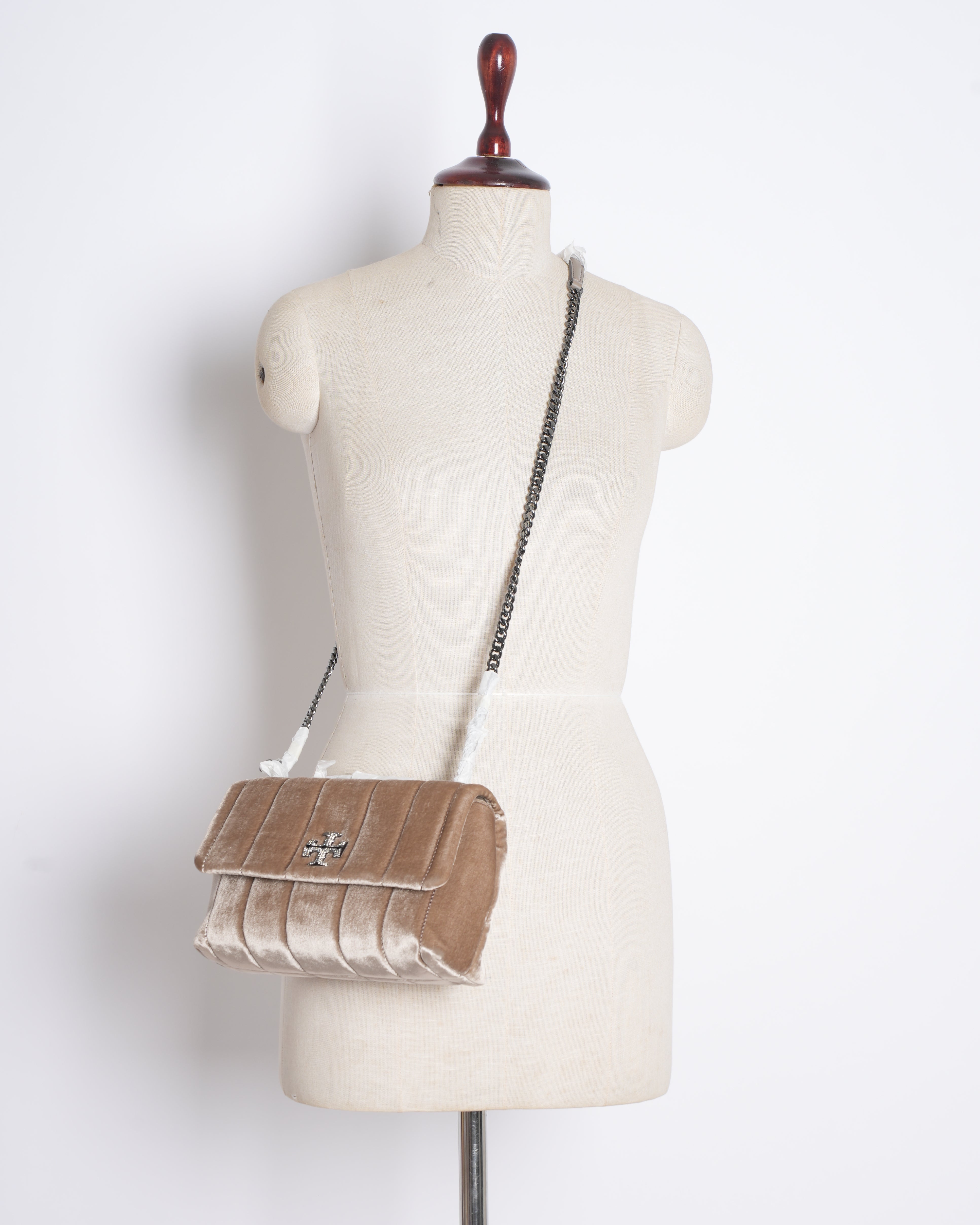 New Tory Burch Velvet Kira Crossbody In