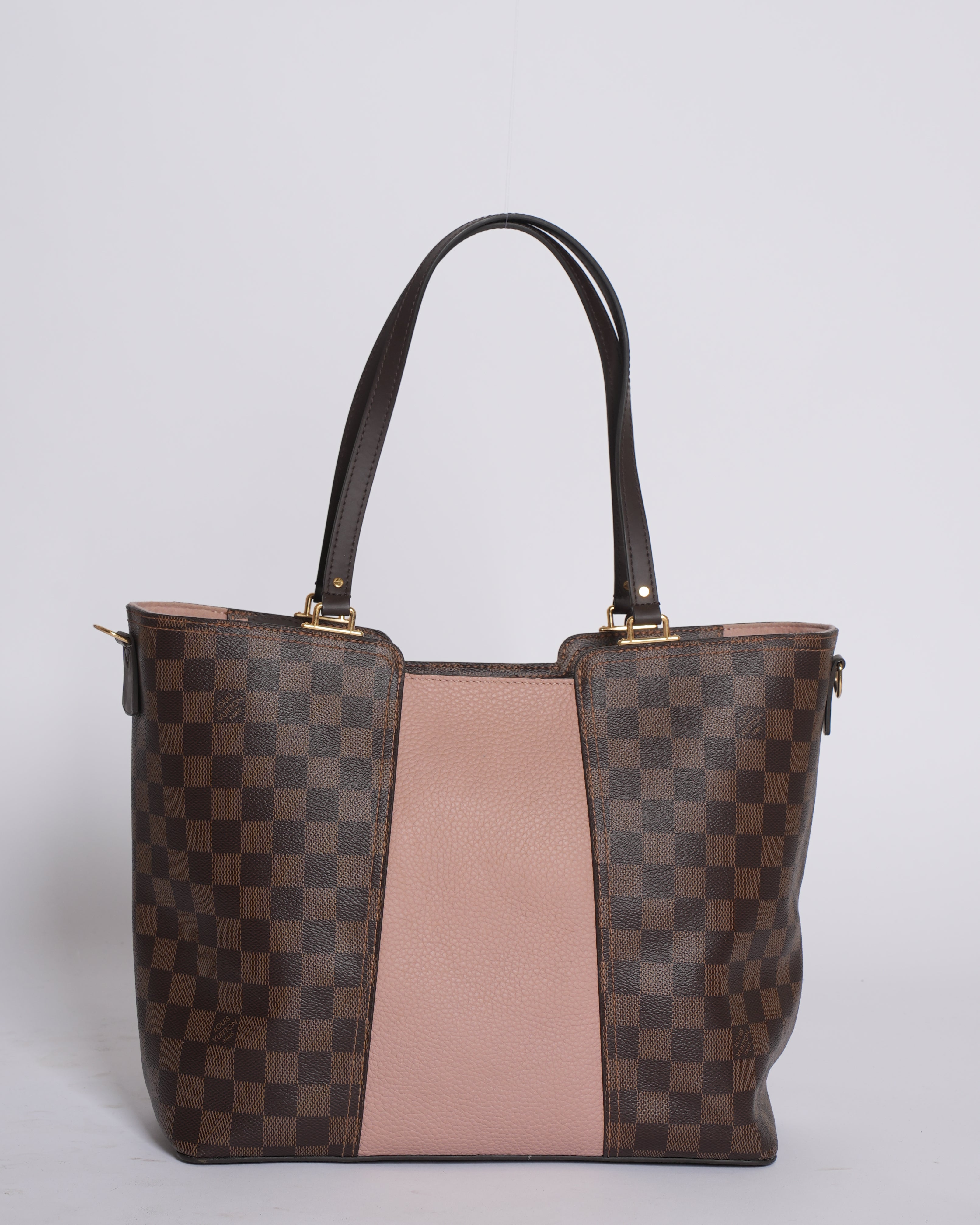 LV Magnolia Damier Ebene Canvas & Taurillion Leather Jersey Tote