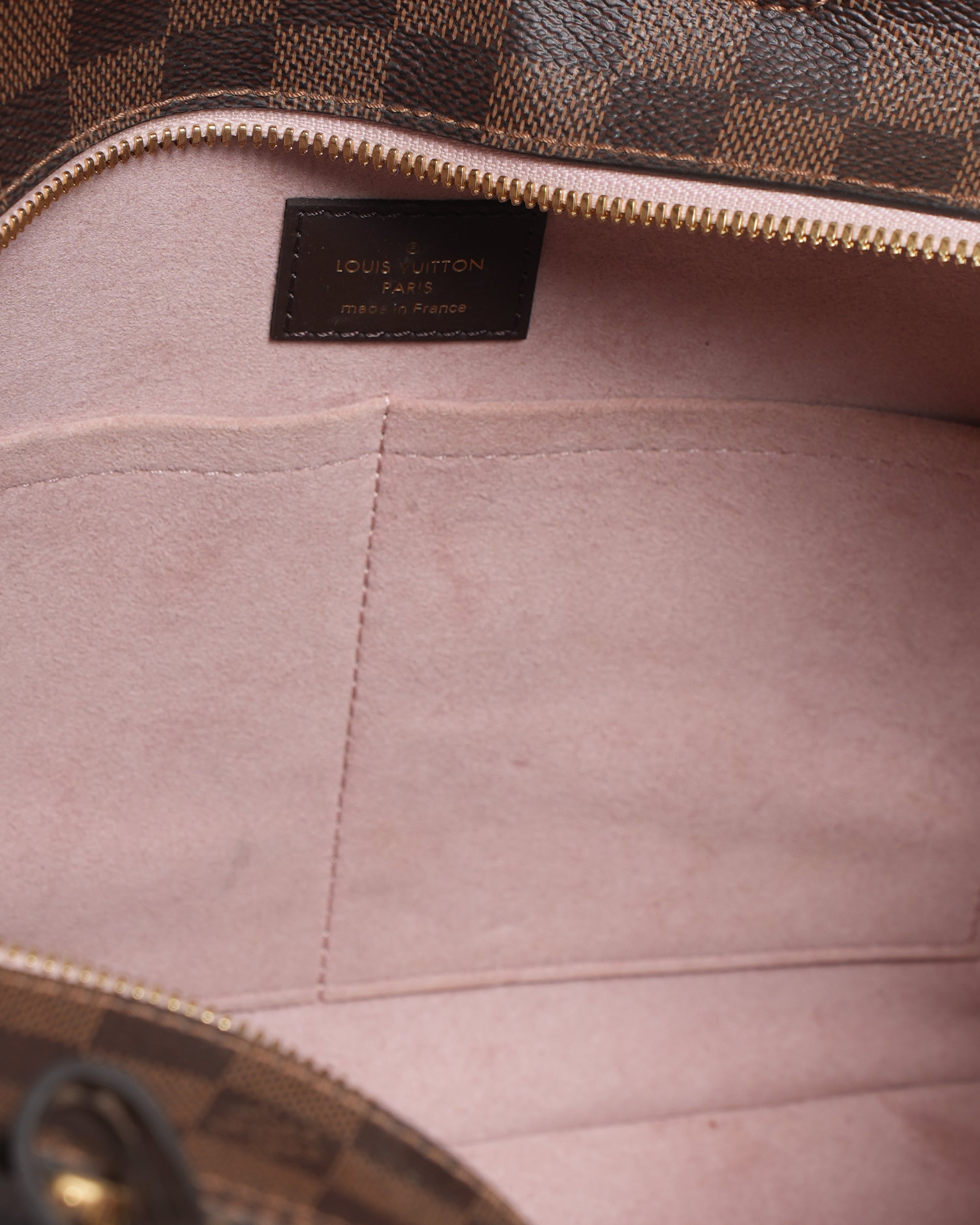 LV Magnolia Damier Ebene Canvas & Taurillion Leather Jersey Tote