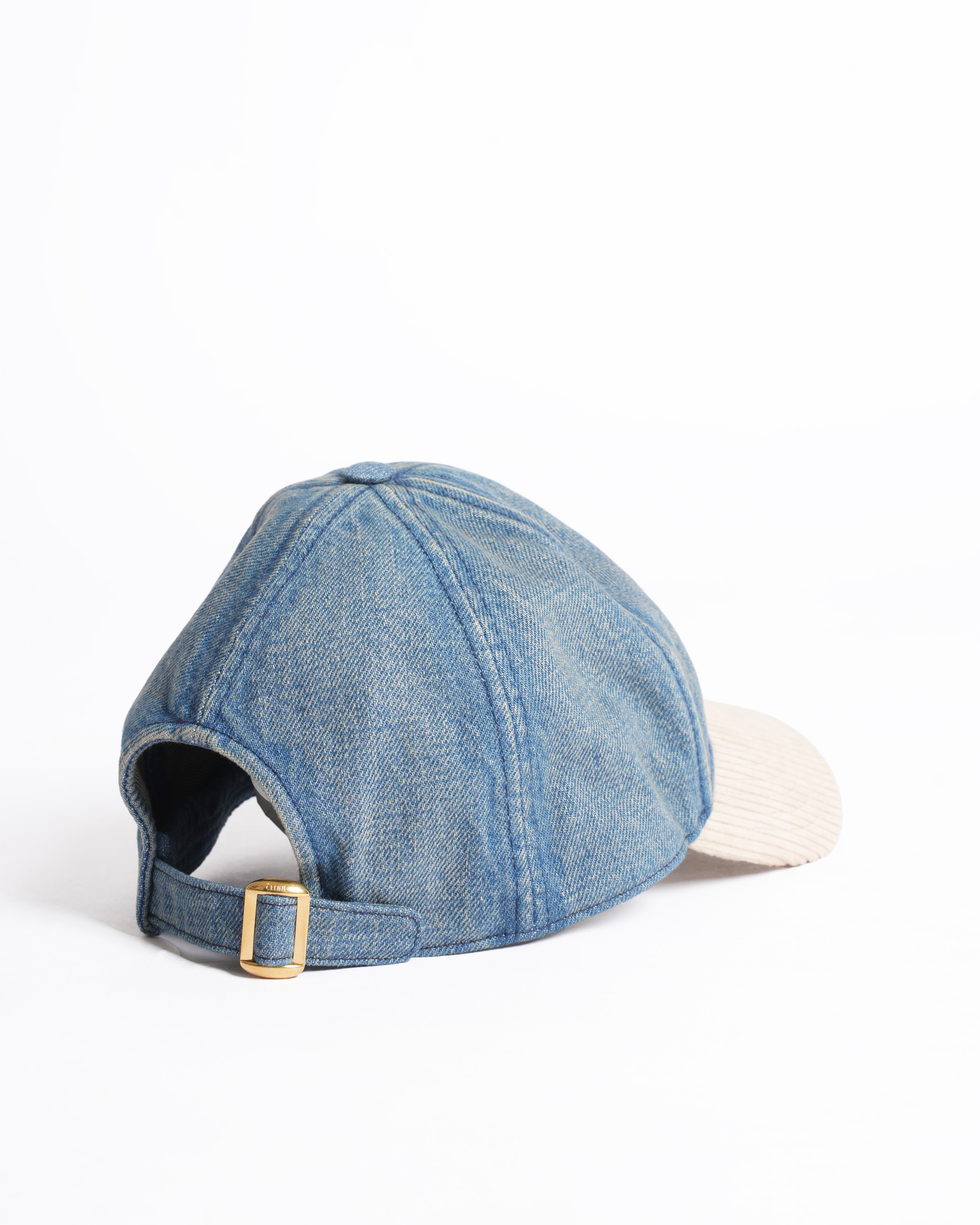 Celine Triomphe Baseball Cap In Denim Union Wash