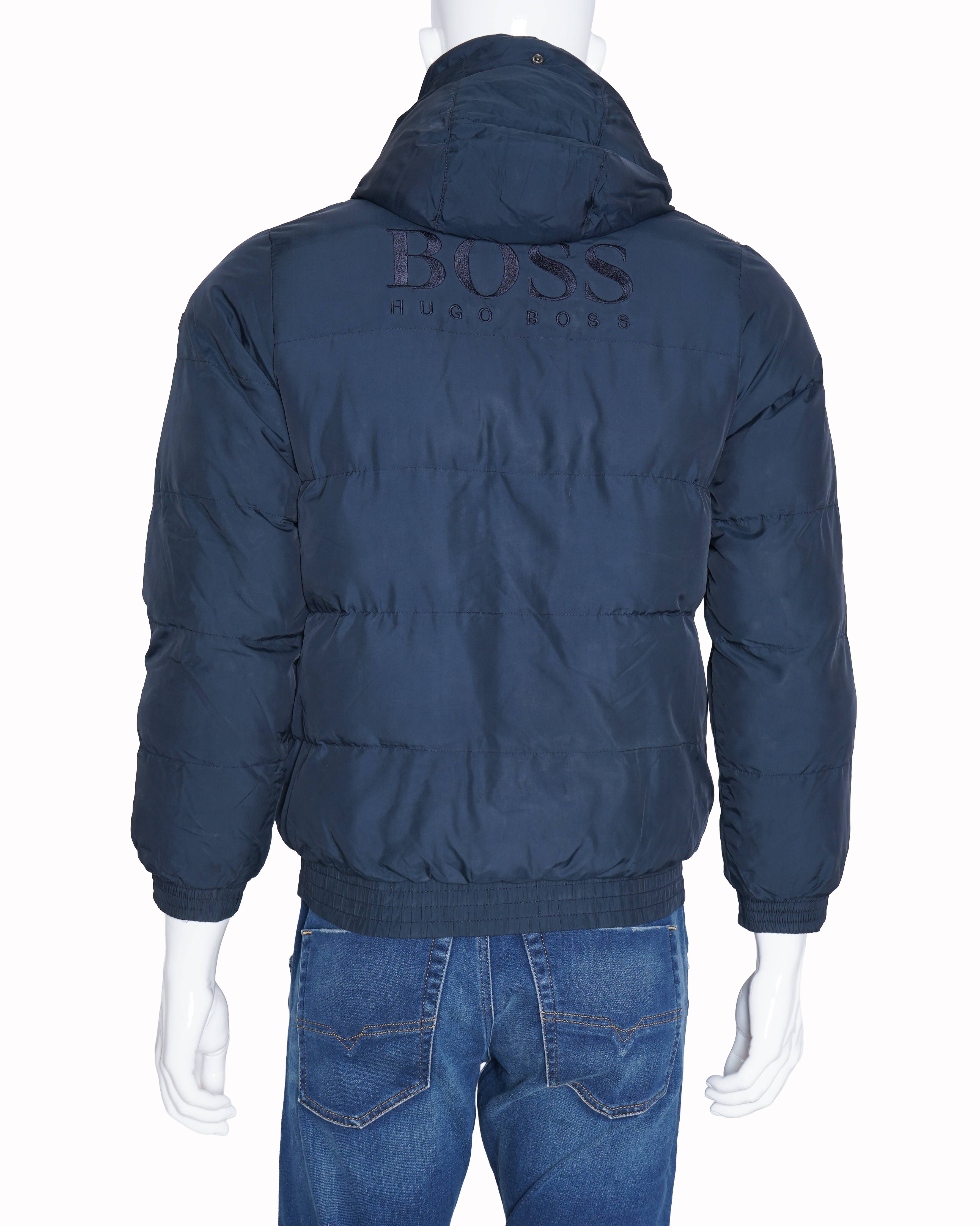 Hugo Boss Men's Black Puffer Jacket in blue