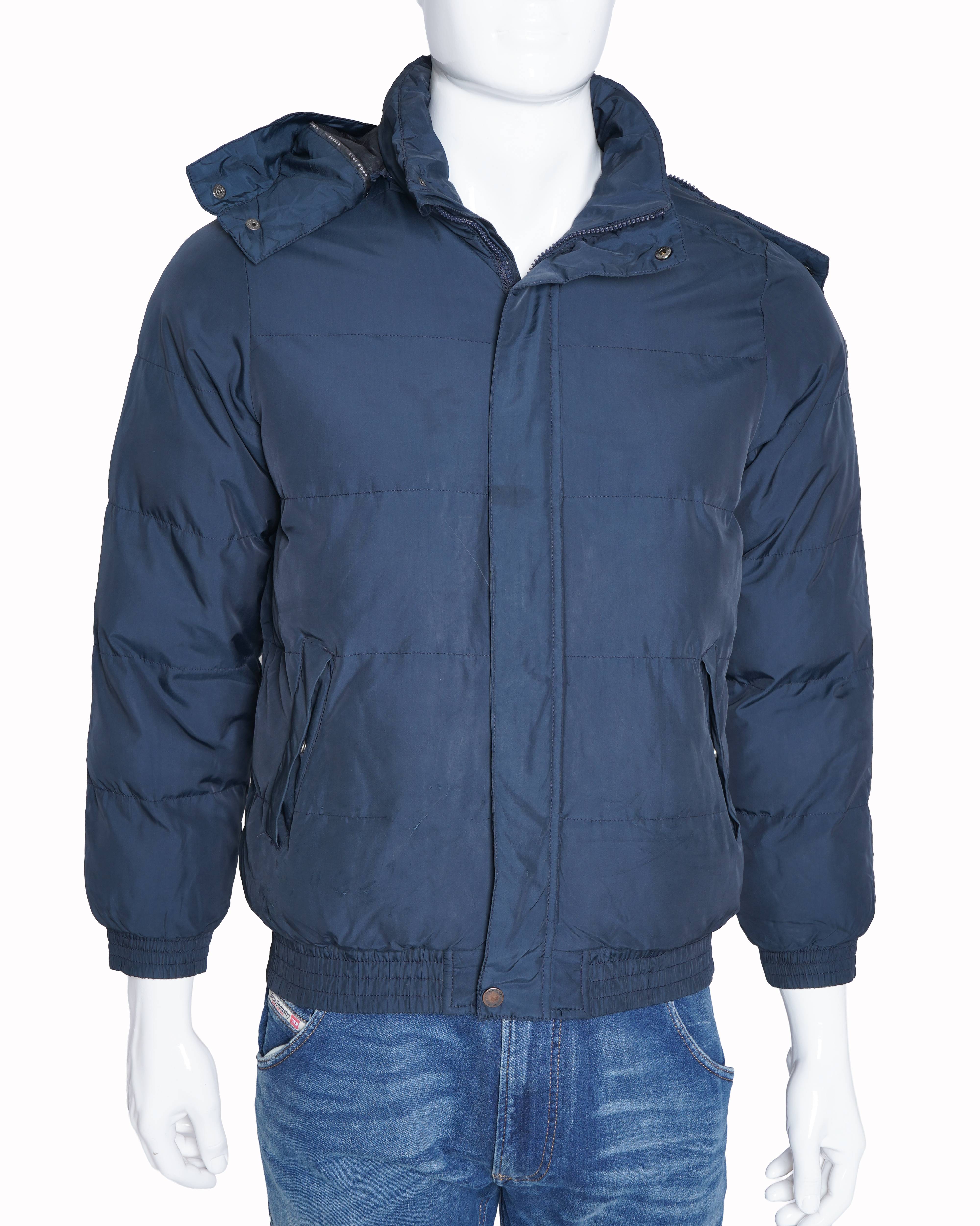 Hugo Boss Men's Black Puffer Jacket in blue