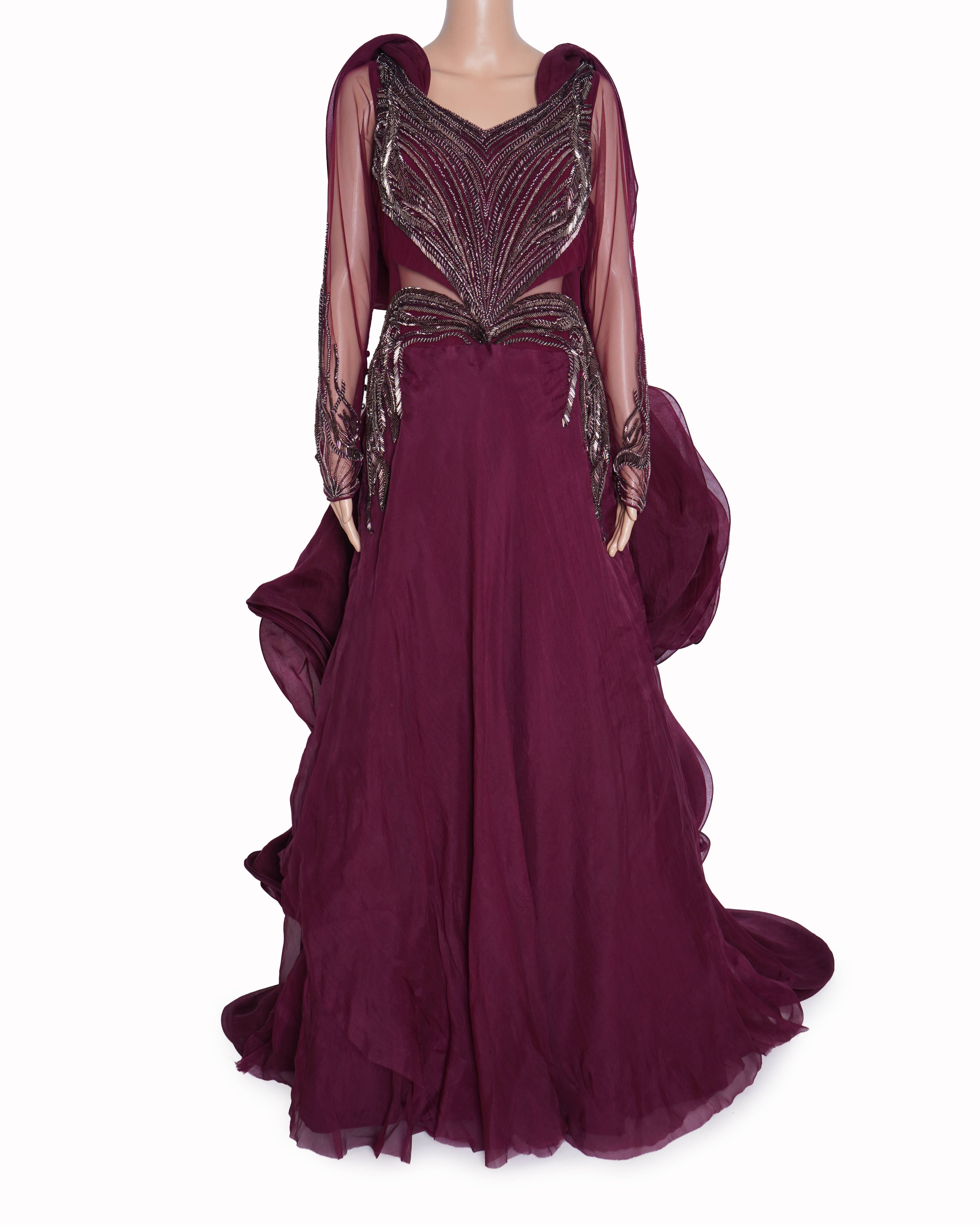 Gaurav Gupta Gown In Burgundy