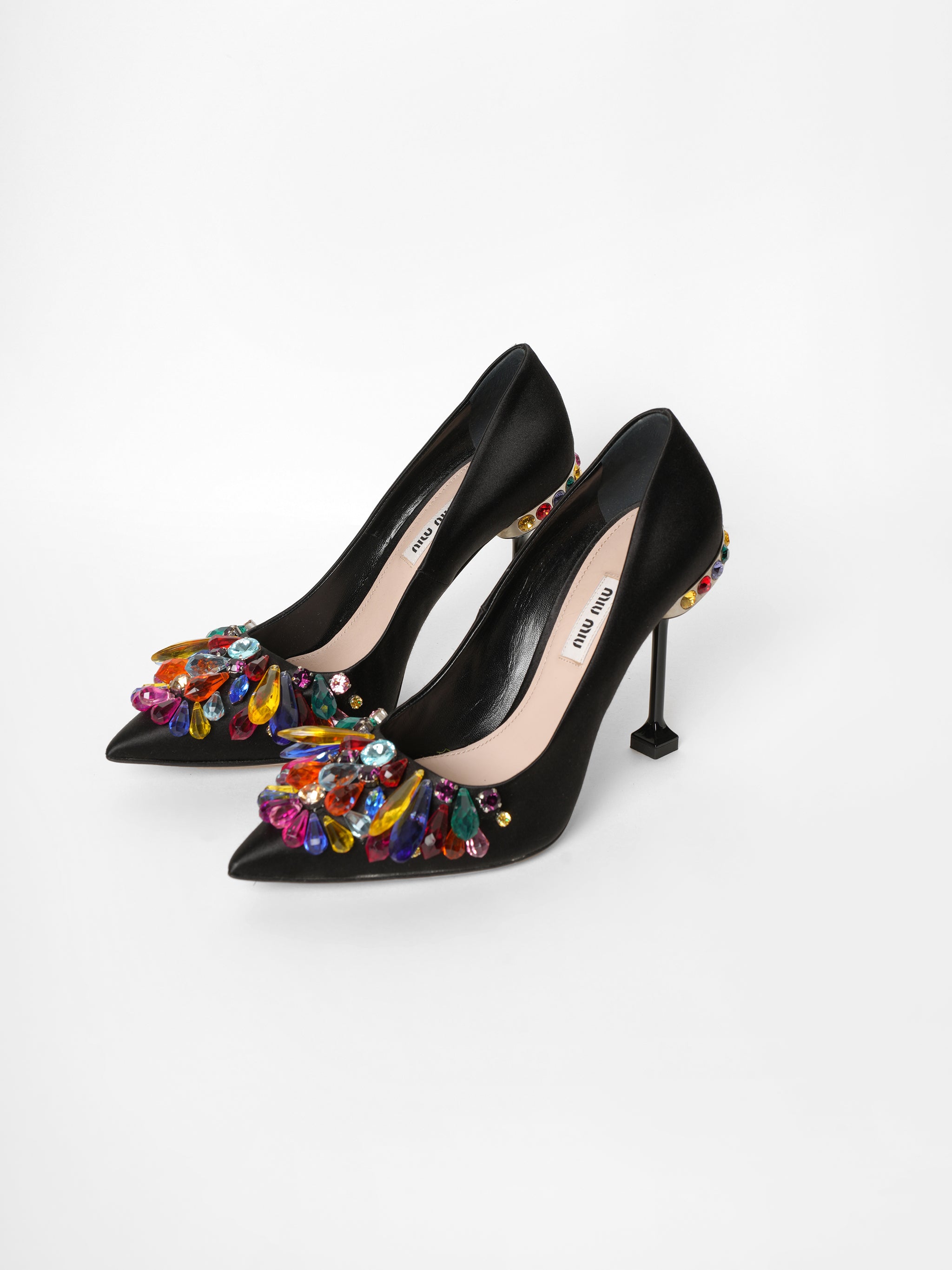 New Miu Miu Shoes In Candy Crush Embelishment Multi Colour Crystal Mules