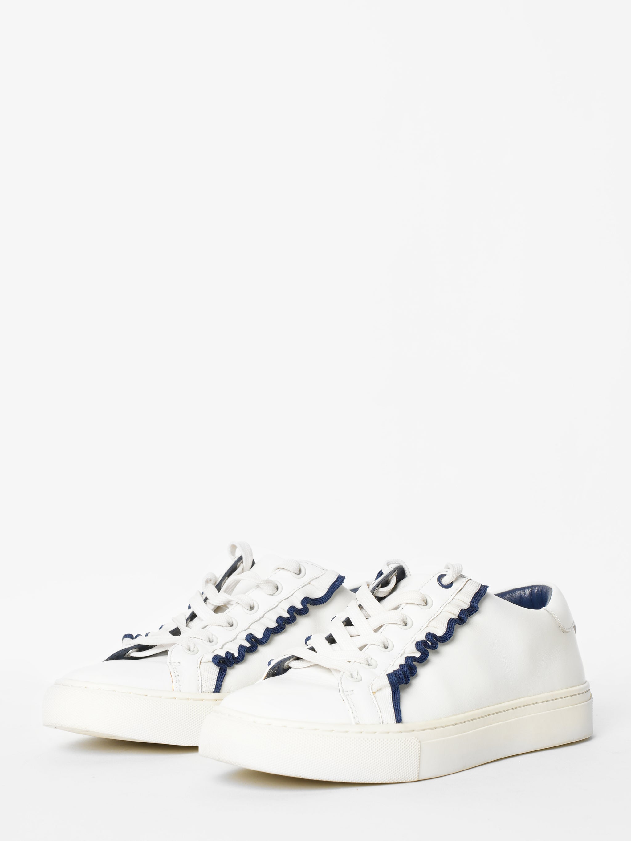 Tory Burch White Ruffle Sneakers
