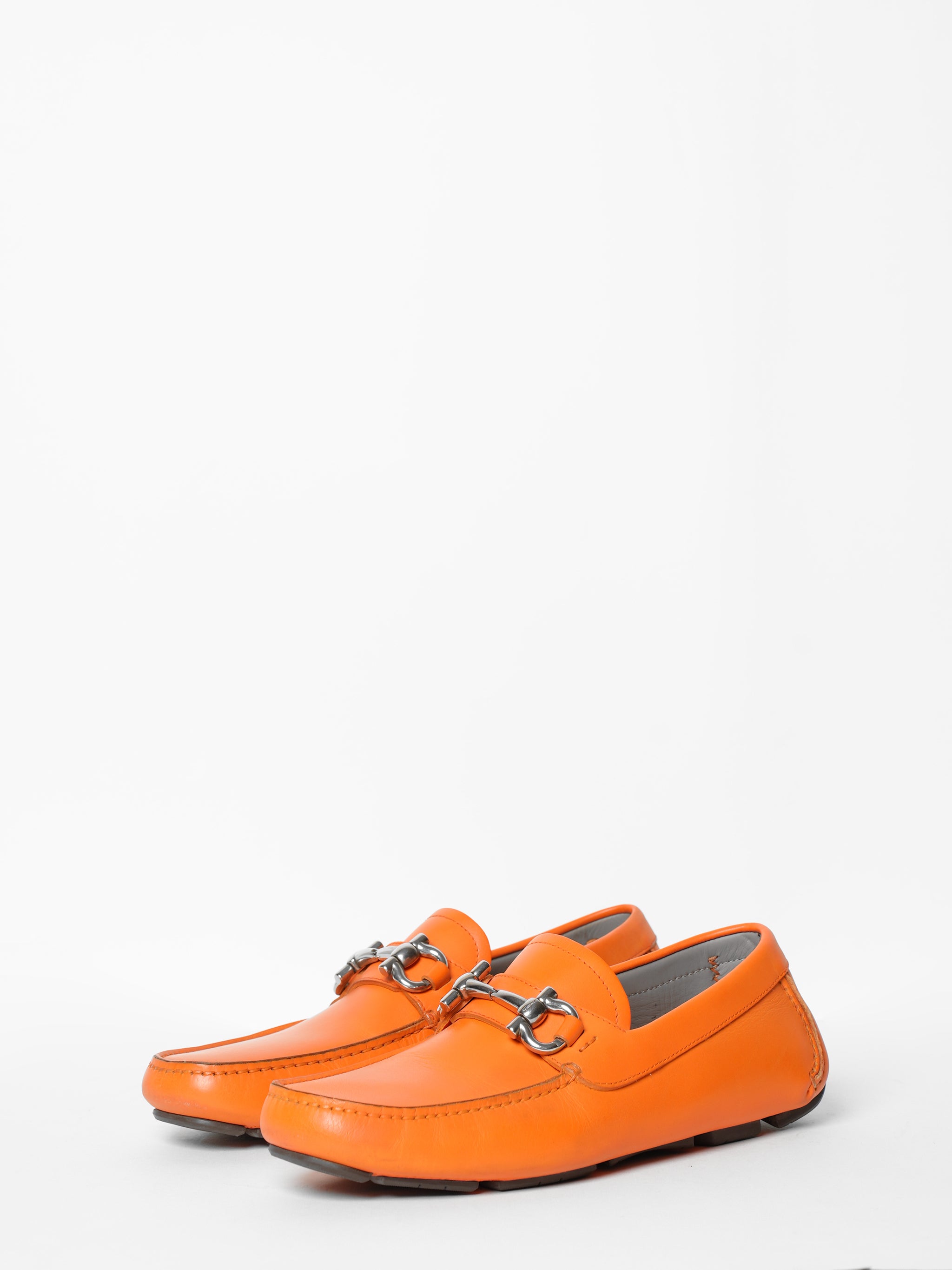 *New* Ferragamo Leather Moccasin With Gancini Ornament