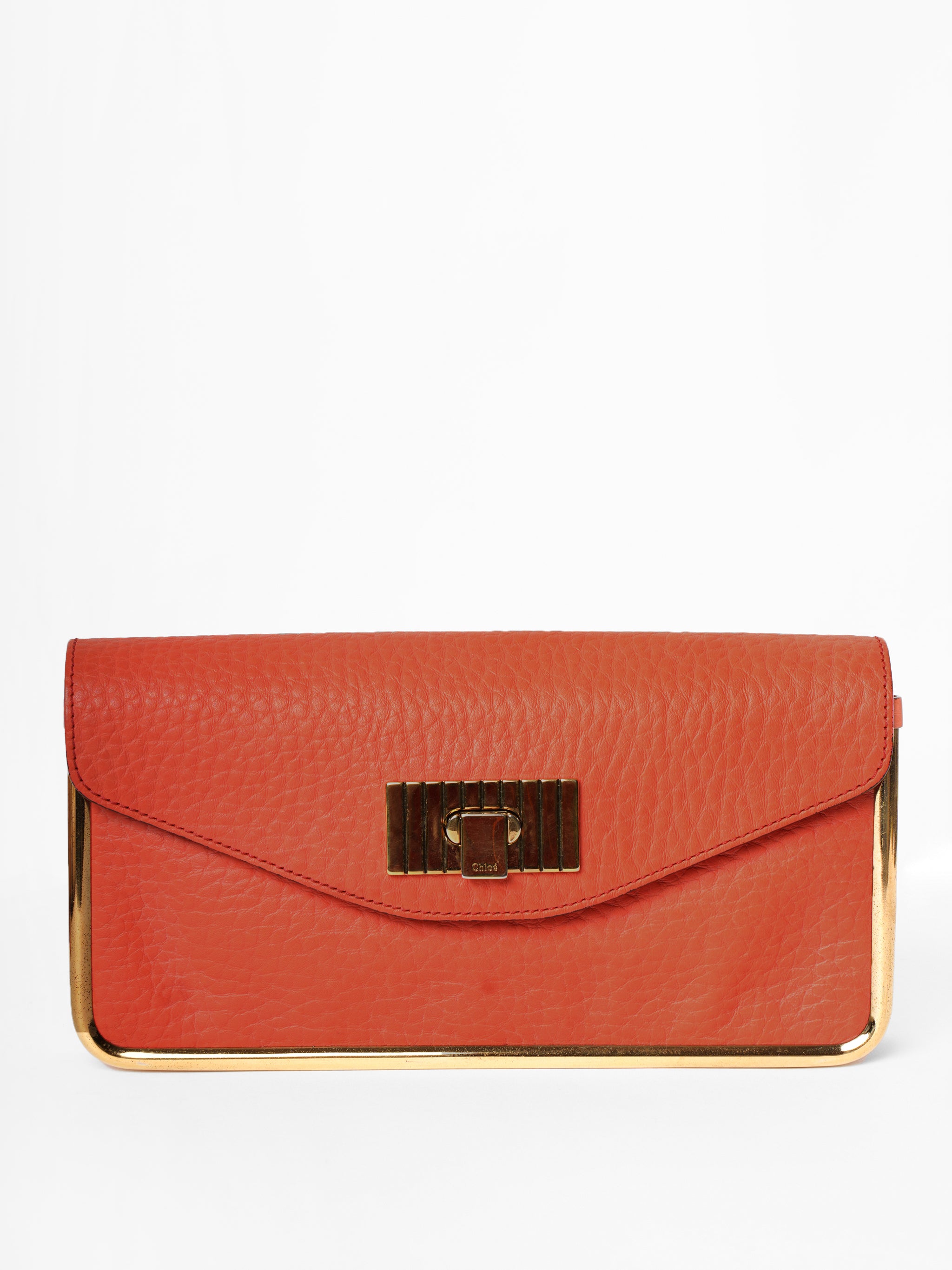 Chloe Sally Grained Leather Clutch Bag