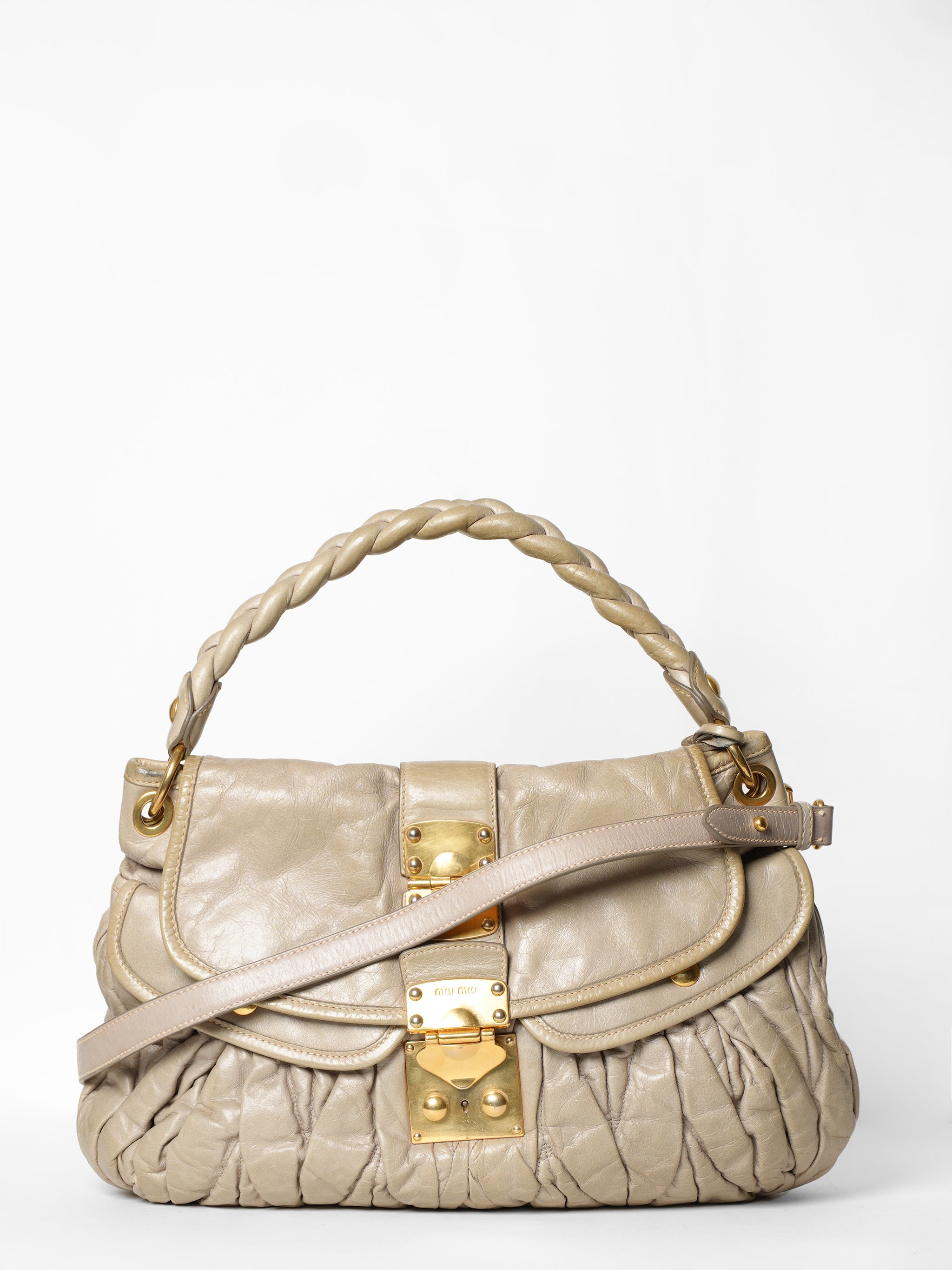 Miu Miu Greyish Olive Shoulder Bag