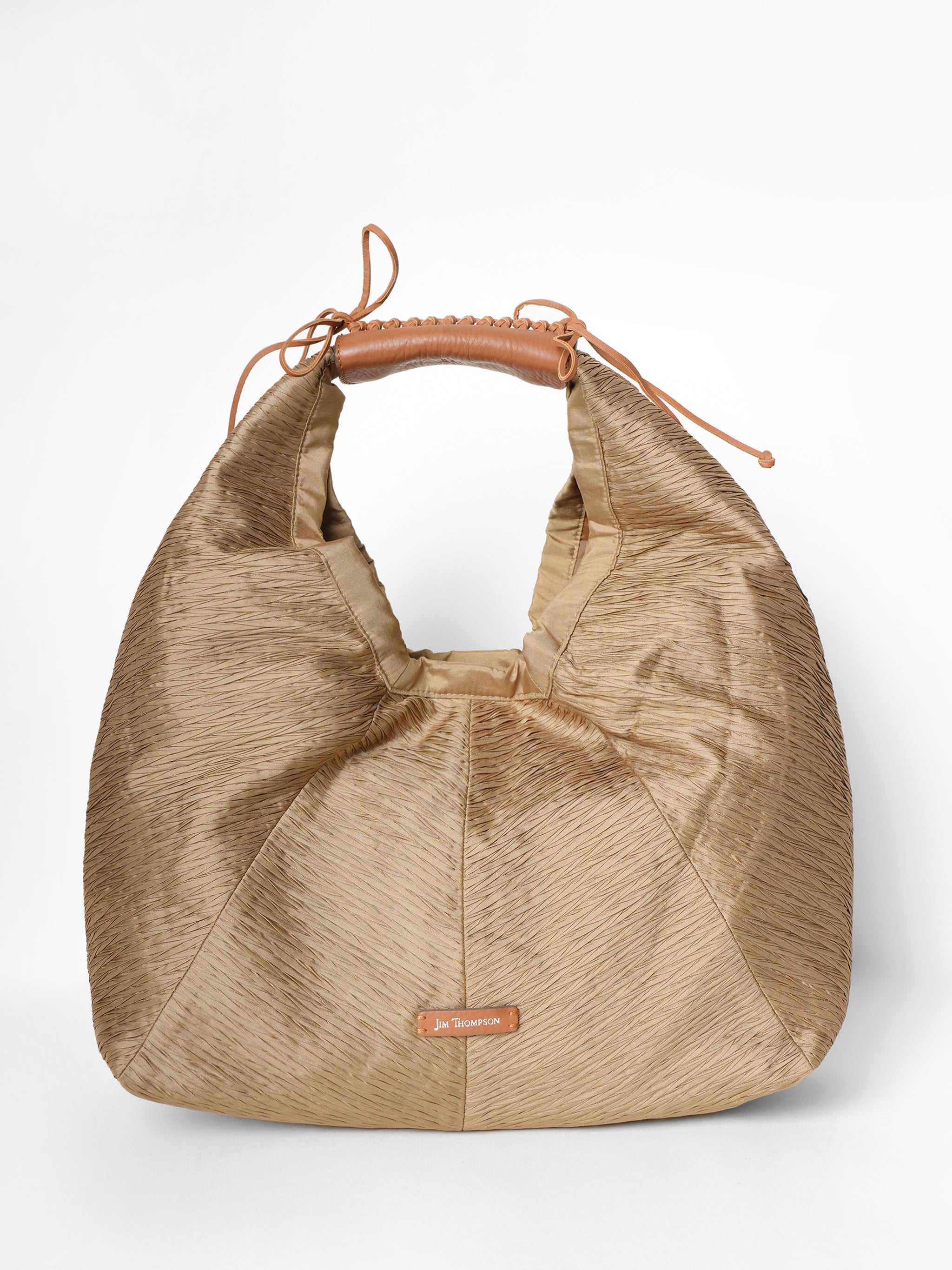 *New* Jim Thompson Pleated Silk Small Hobo Bag With Matching Detachable Pouch