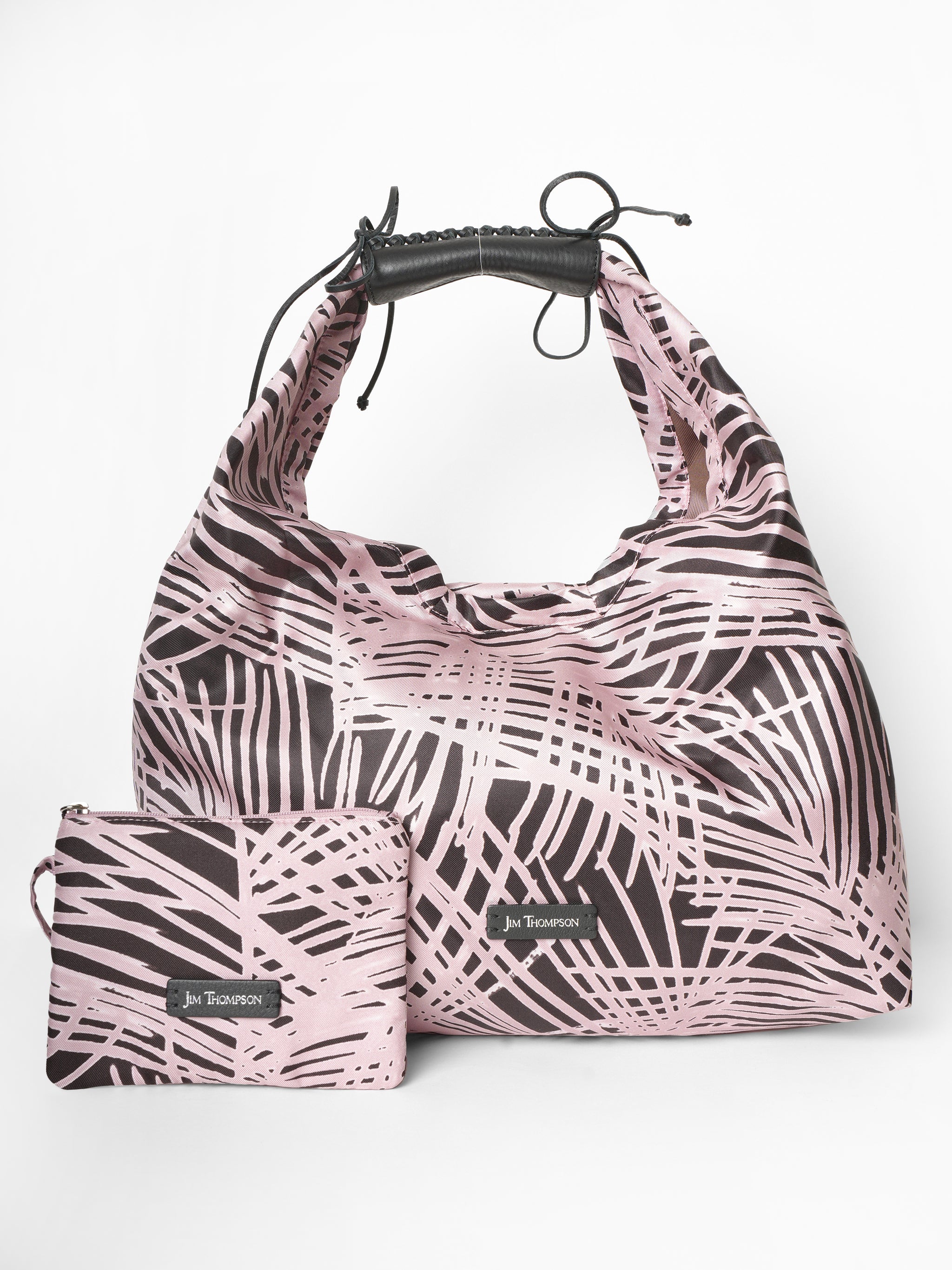 *New* Jim Thompson Pleated Silk Small Hobo Bag With Matching Detachable Pouch