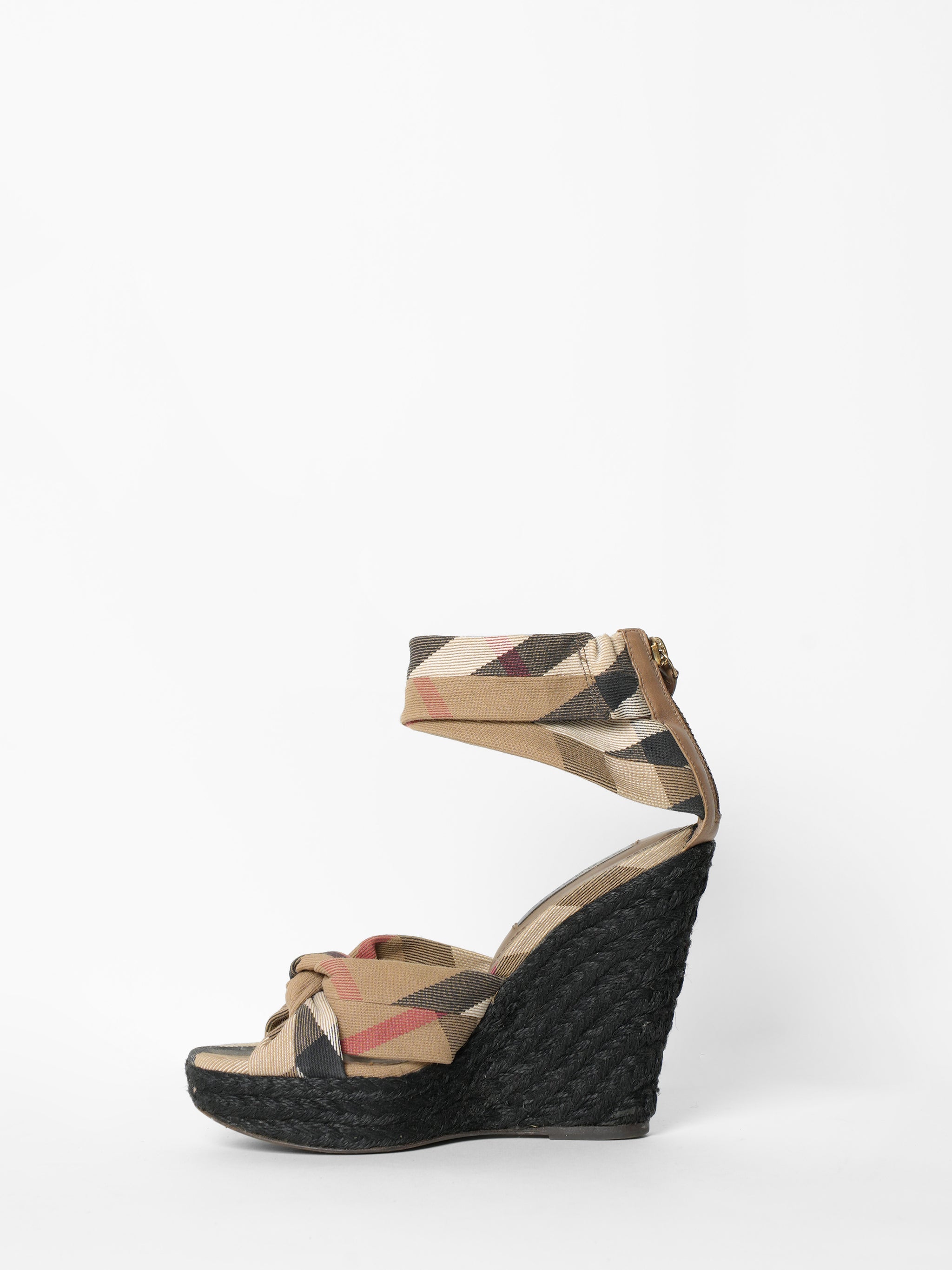 Burberry Nova Check Canvas Wedges