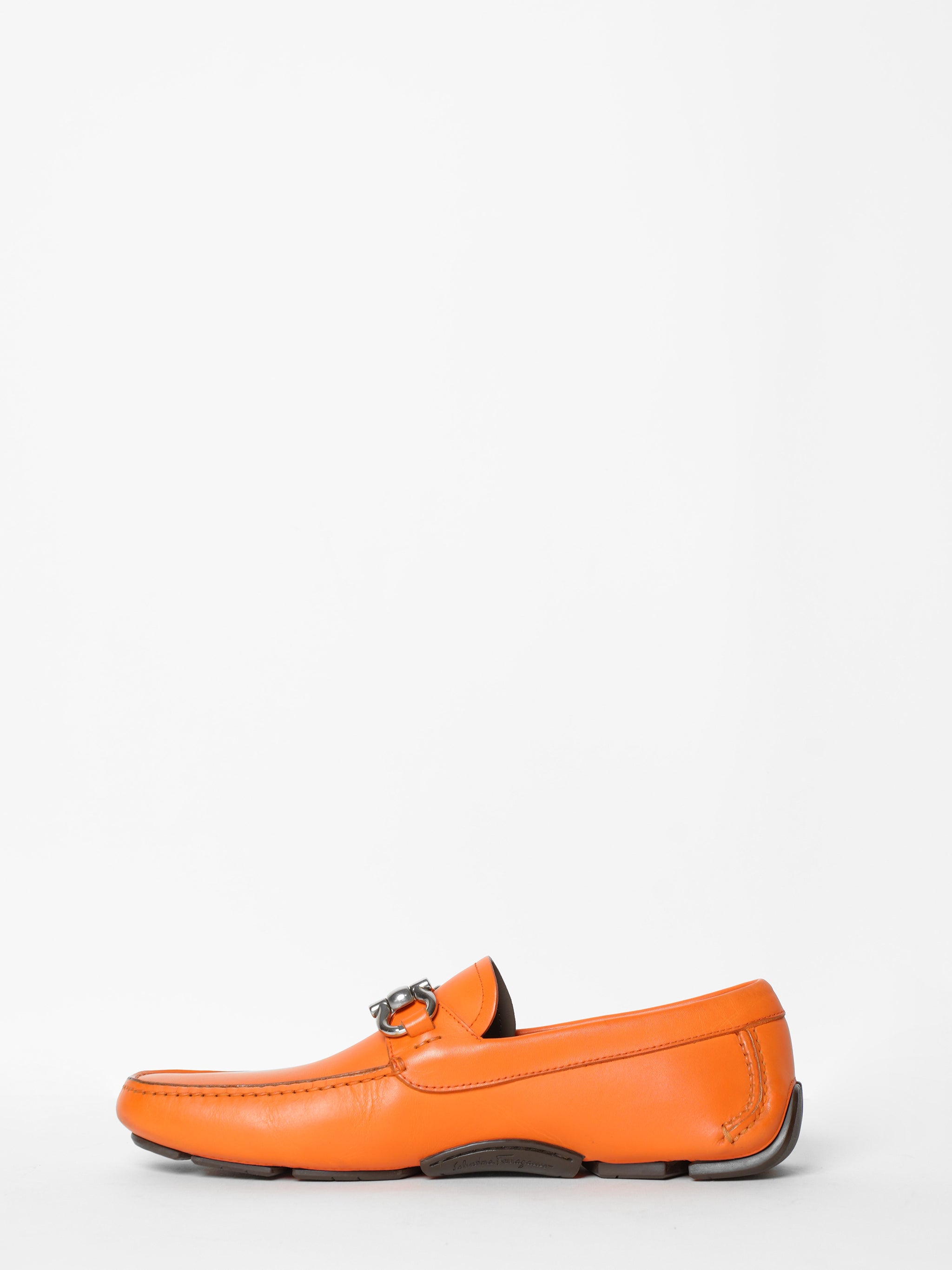 *New* Ferragamo Leather Moccasin With Gancini Ornament
