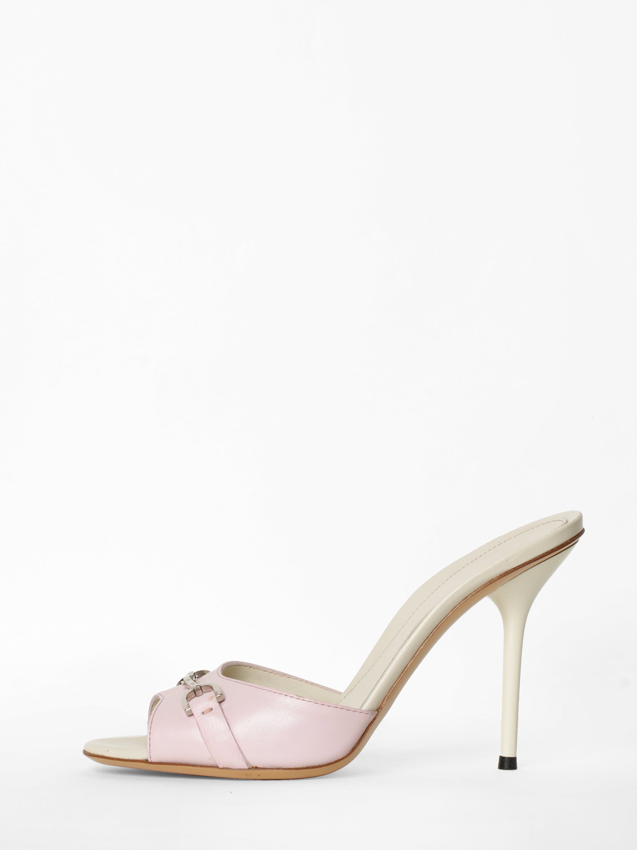 Gucci Lilac Leather Horsebit Slides Sandals