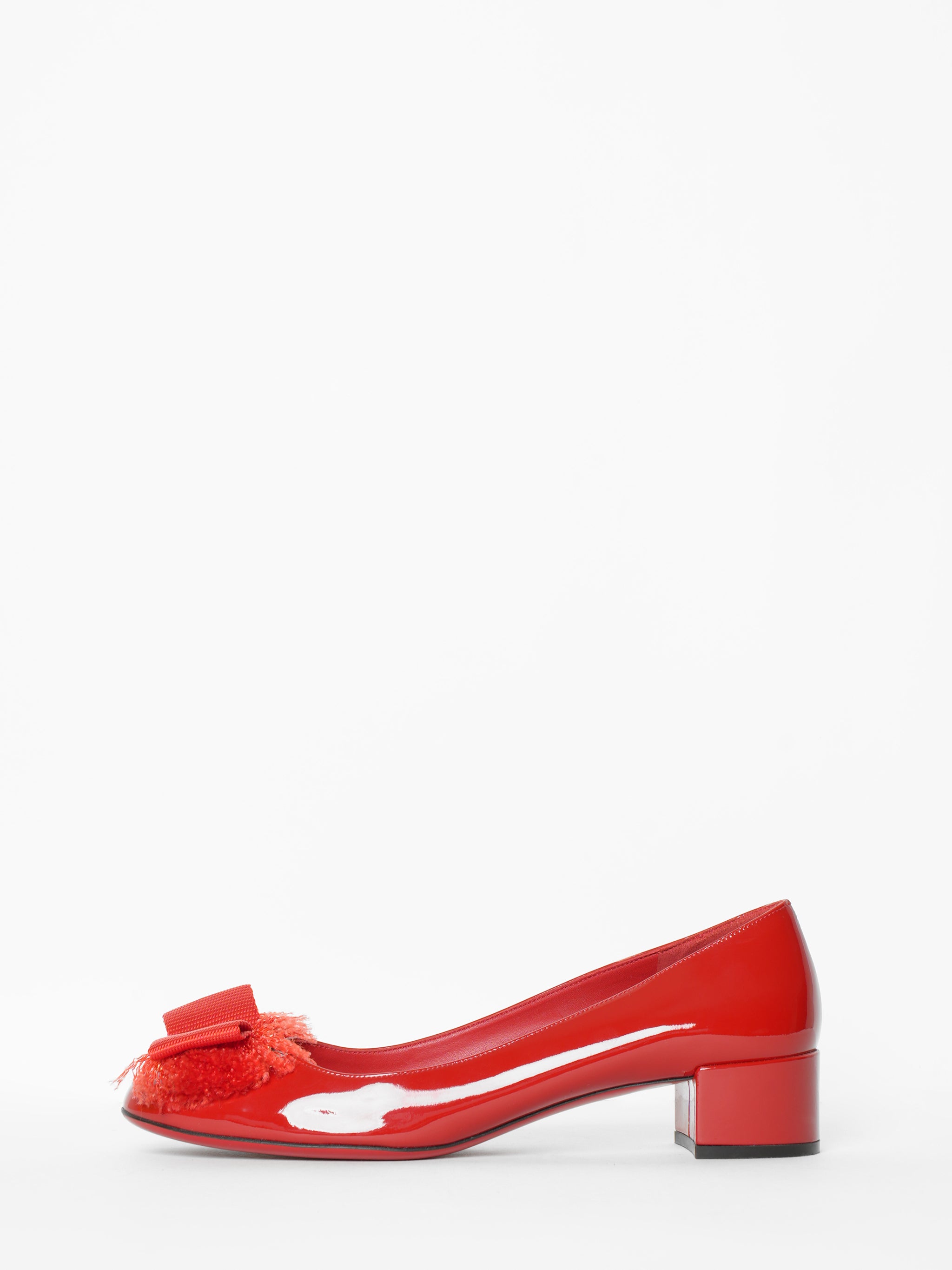 Ferragamo Red Shoes With Signature Vara Bow