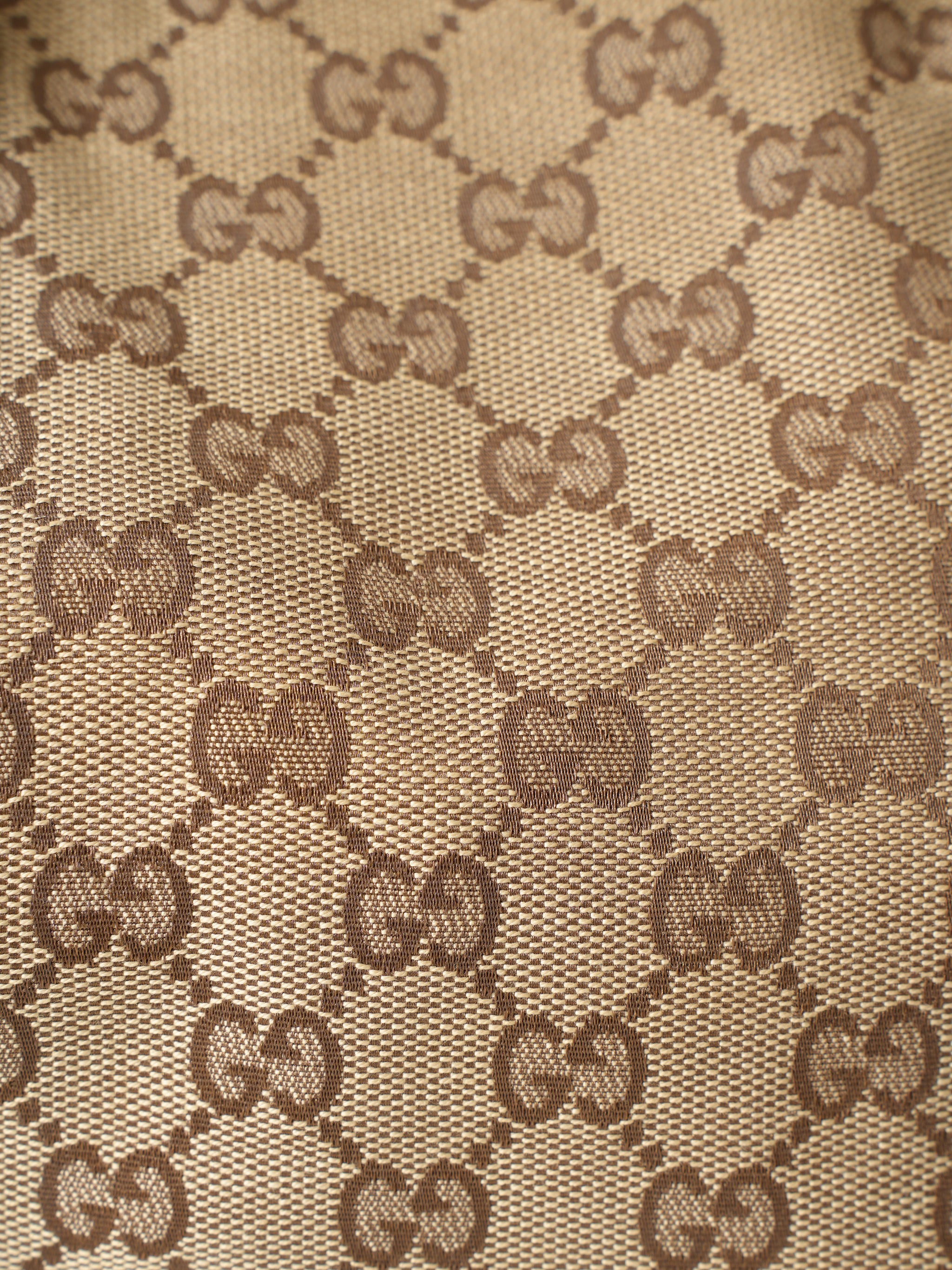 Gucci Jolicoeur Striped Charm Beige GG Canvas Tote Bag