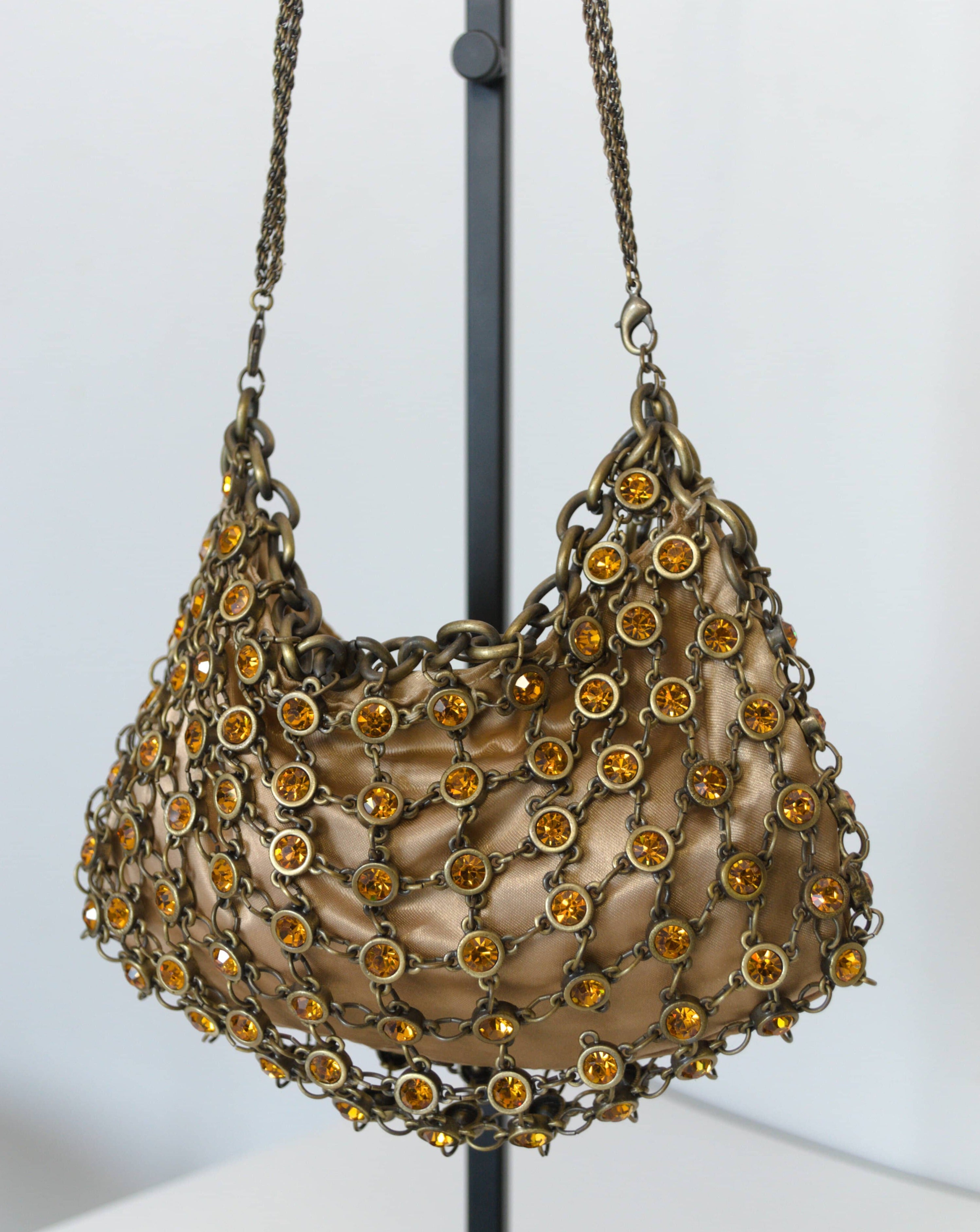 Amishi Golden Embelished Bag With Chain