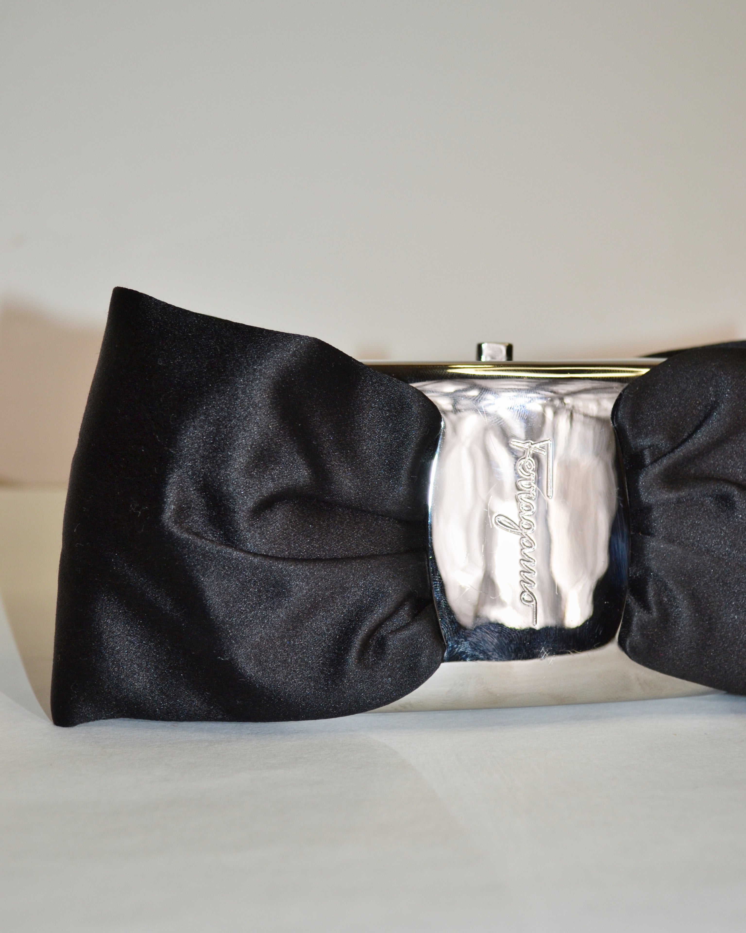 Ferragamo Black Bow Clutch