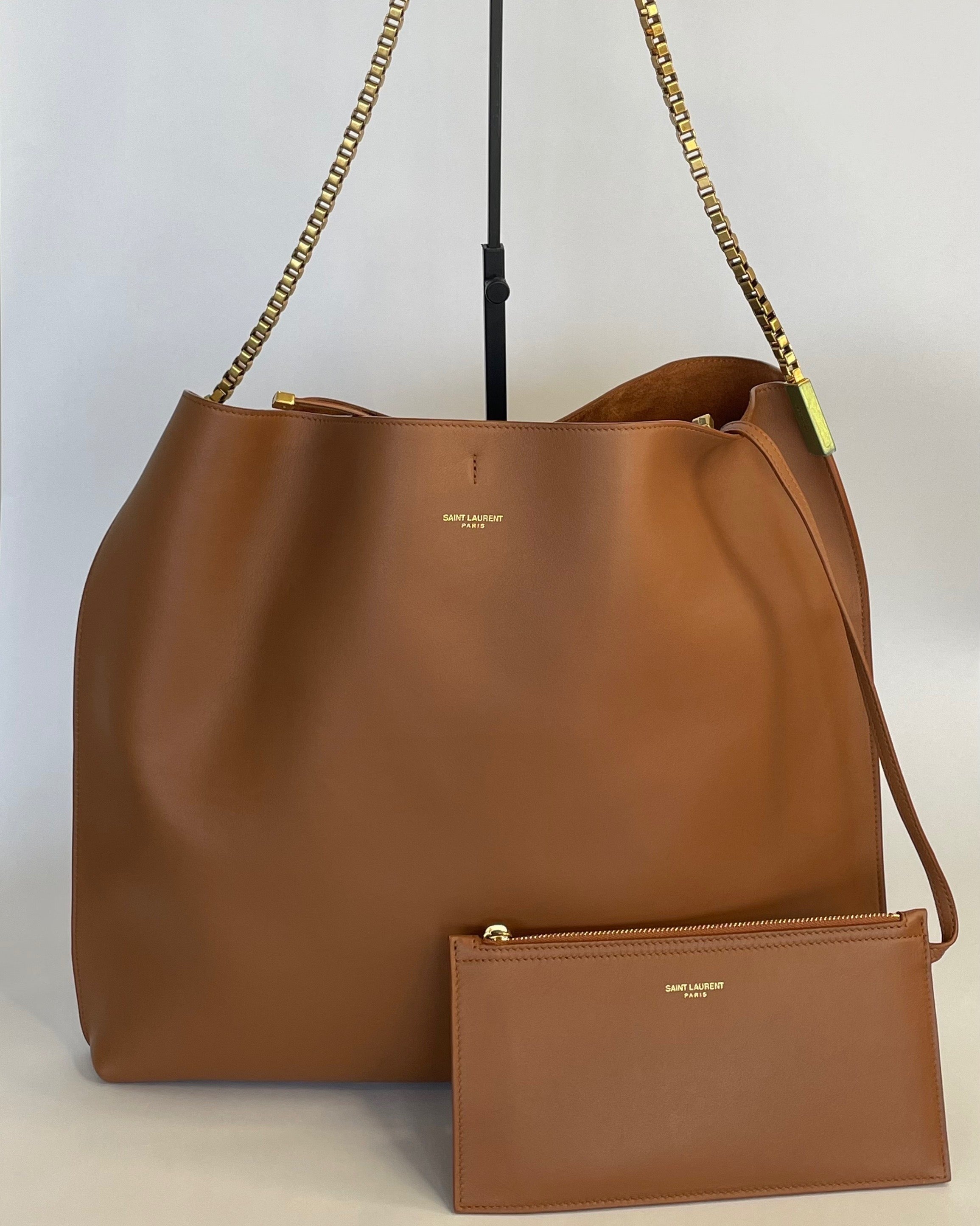 *New* Saint Laurent Suzanne Calfskin Leather Chain Hobo Bag