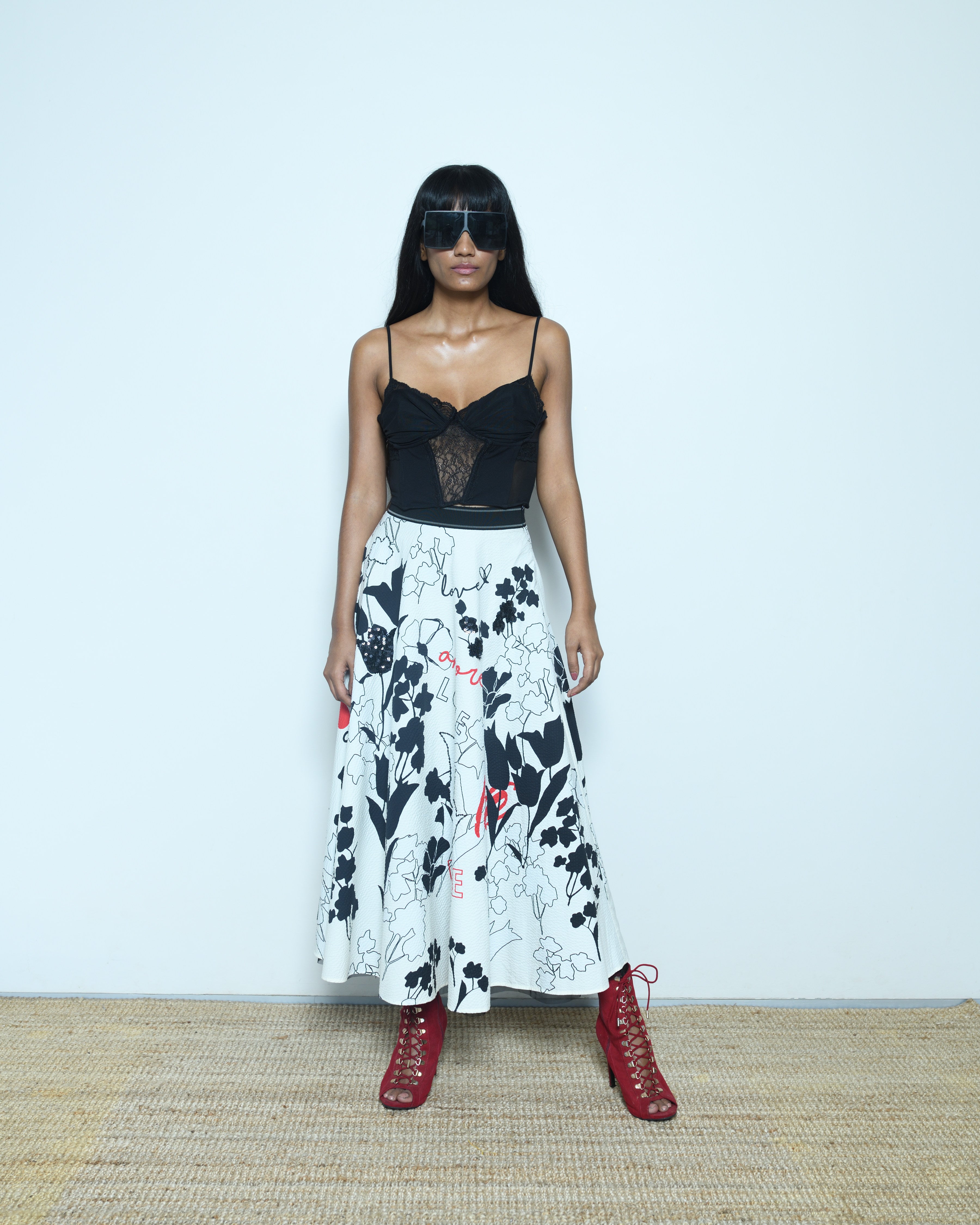 Weekend Max Mara Urna Love Graffiti A-Line Skirt