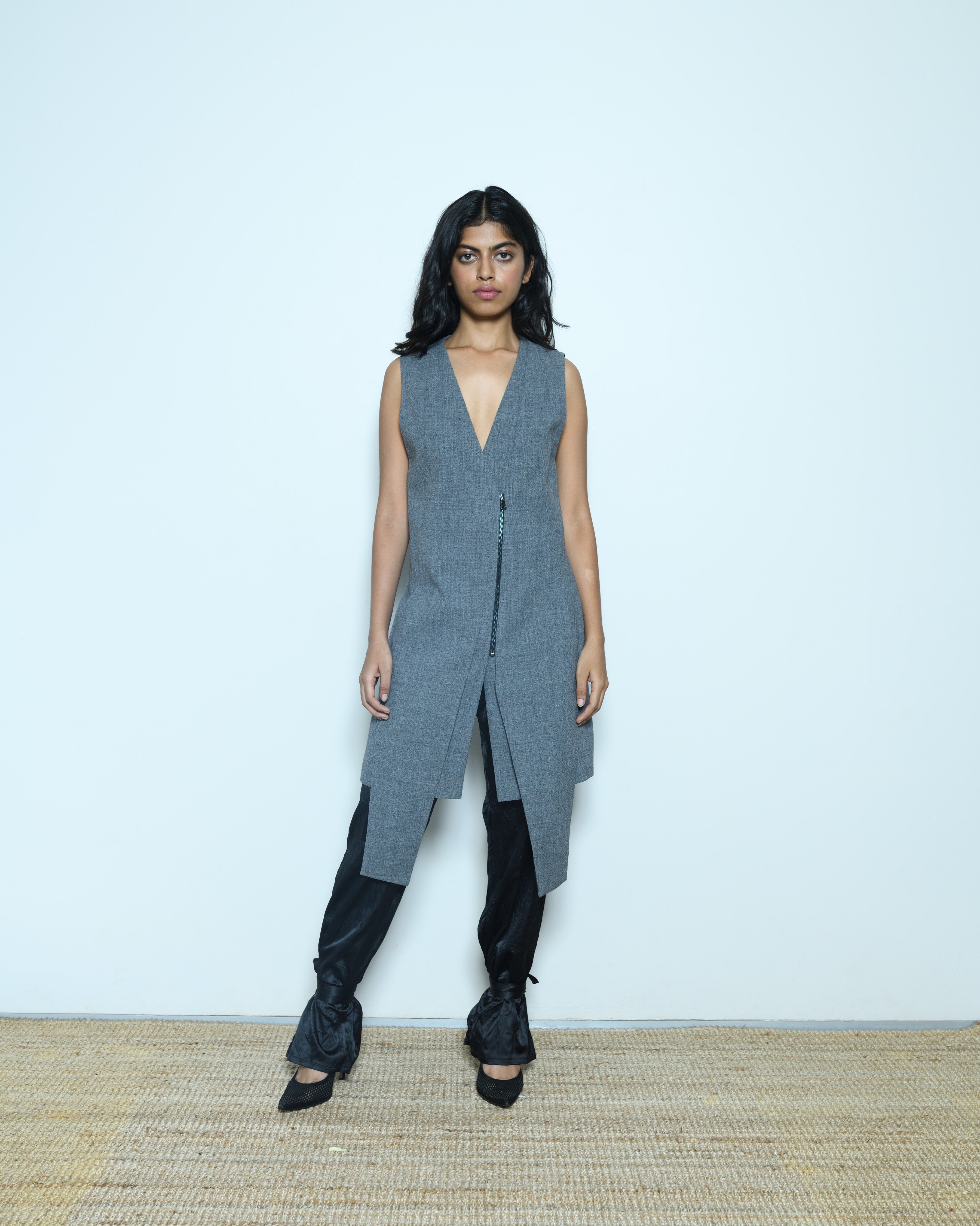 Rohit and Rahul Khanna Long Sleeveless Blazer Jacket