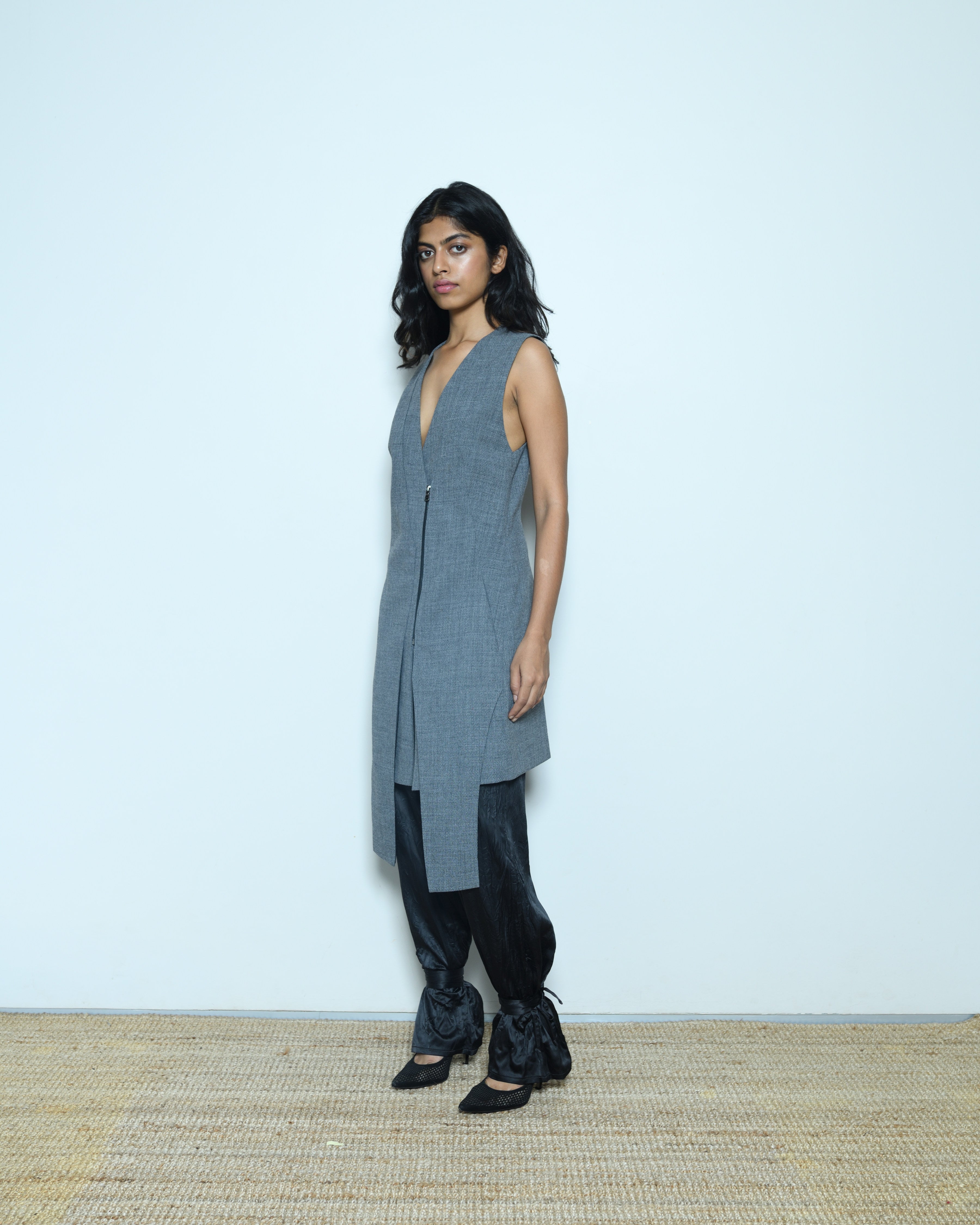 Rohit and Rahul Khanna Long Sleeveless Blazer Jacket